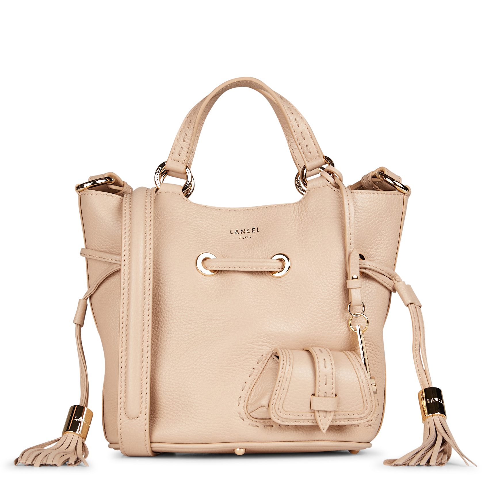 Sac seau en cuir grainé LANCEL