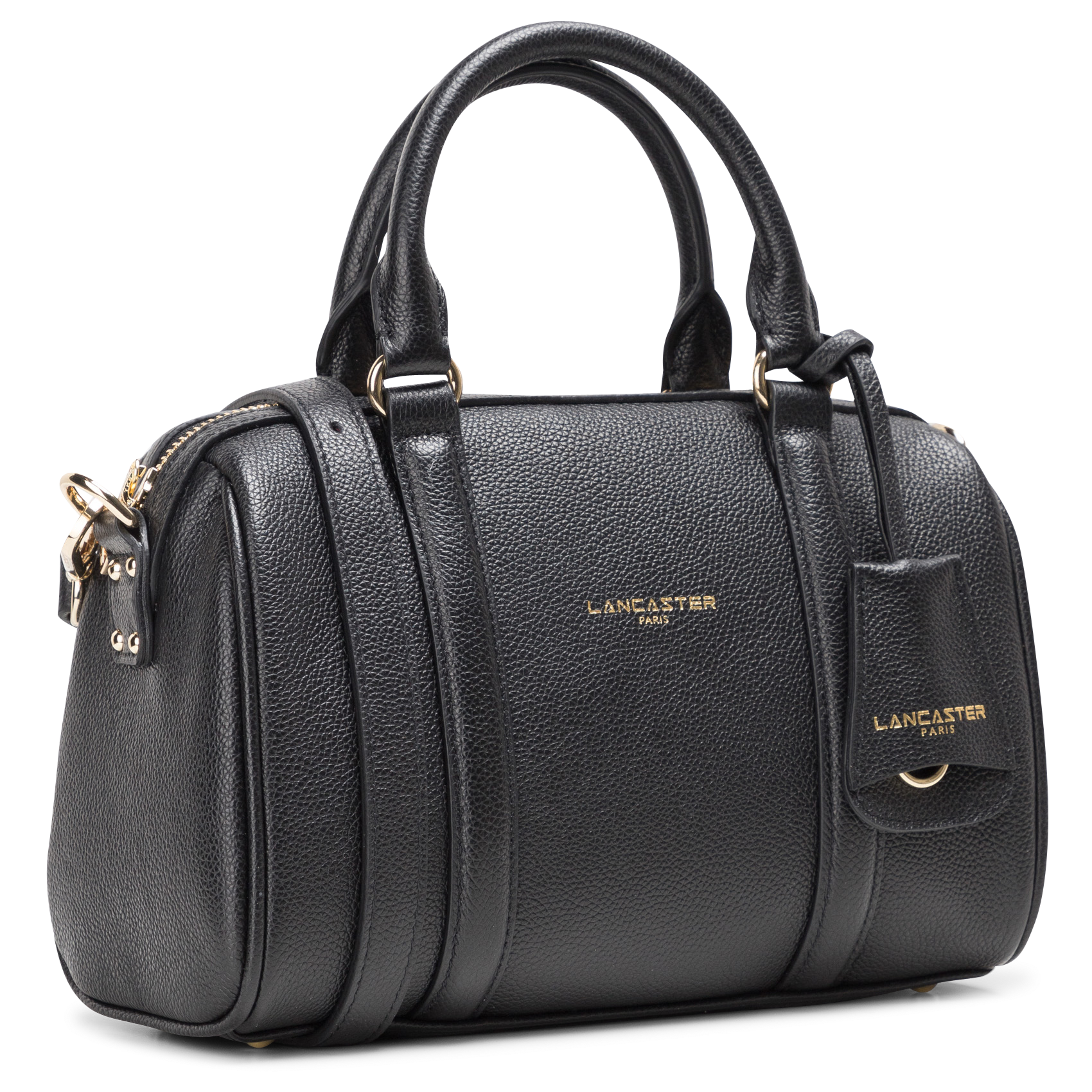 Grained leather duffle bag LANCASTER PARIS Black