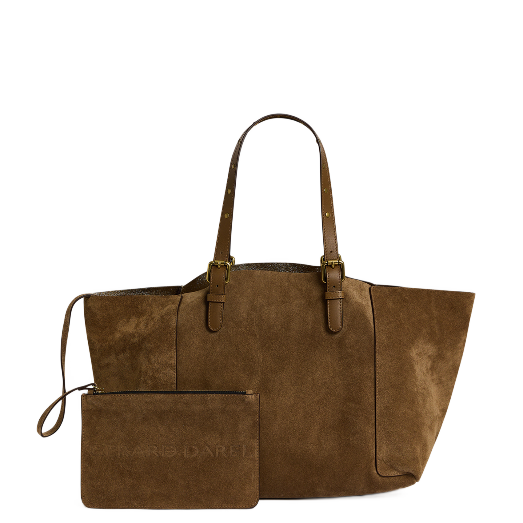 Shopper aus Veloursleder GERARD DAREL Grun