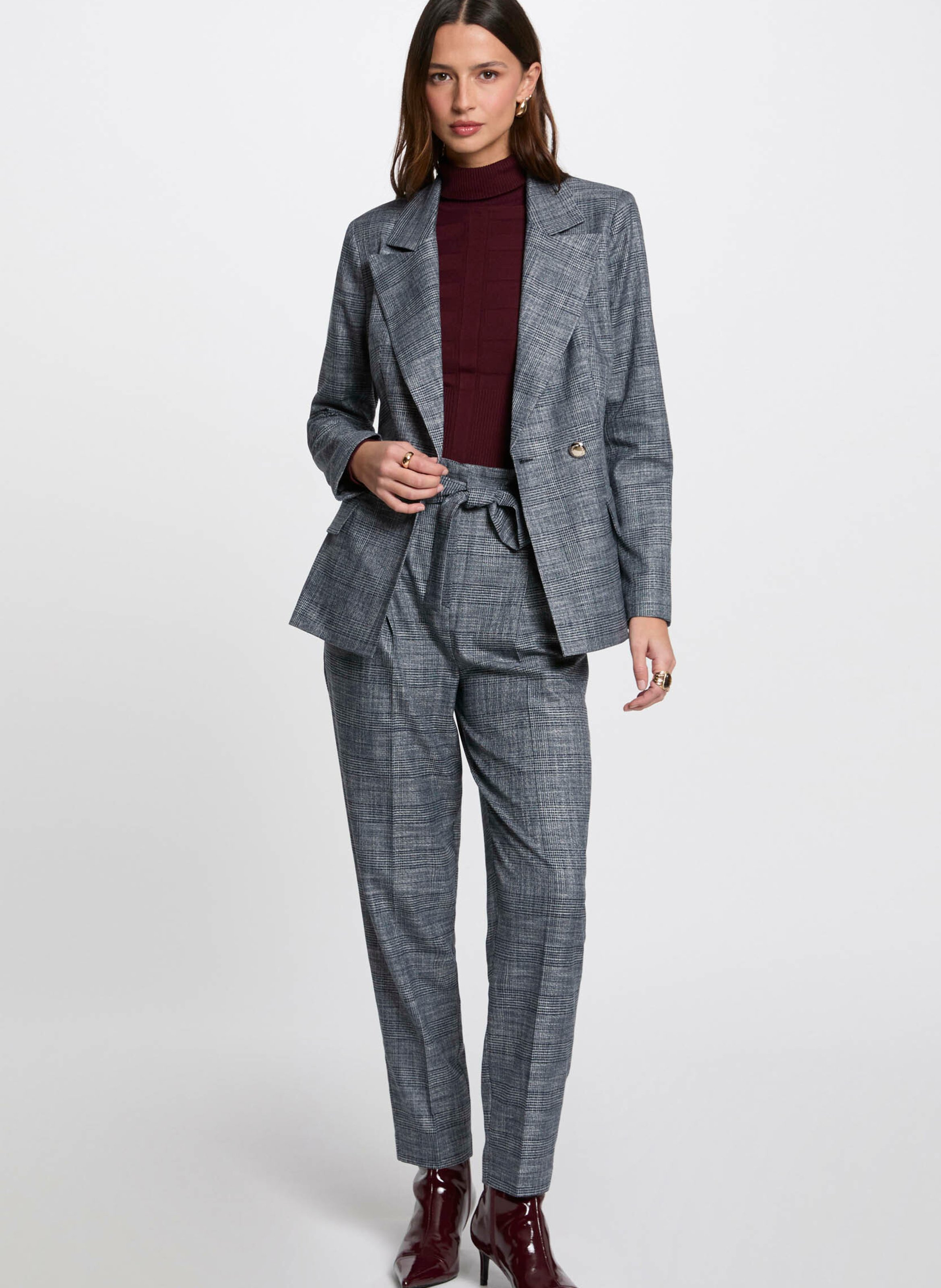 Getailleerde, geruite blazer Blauw