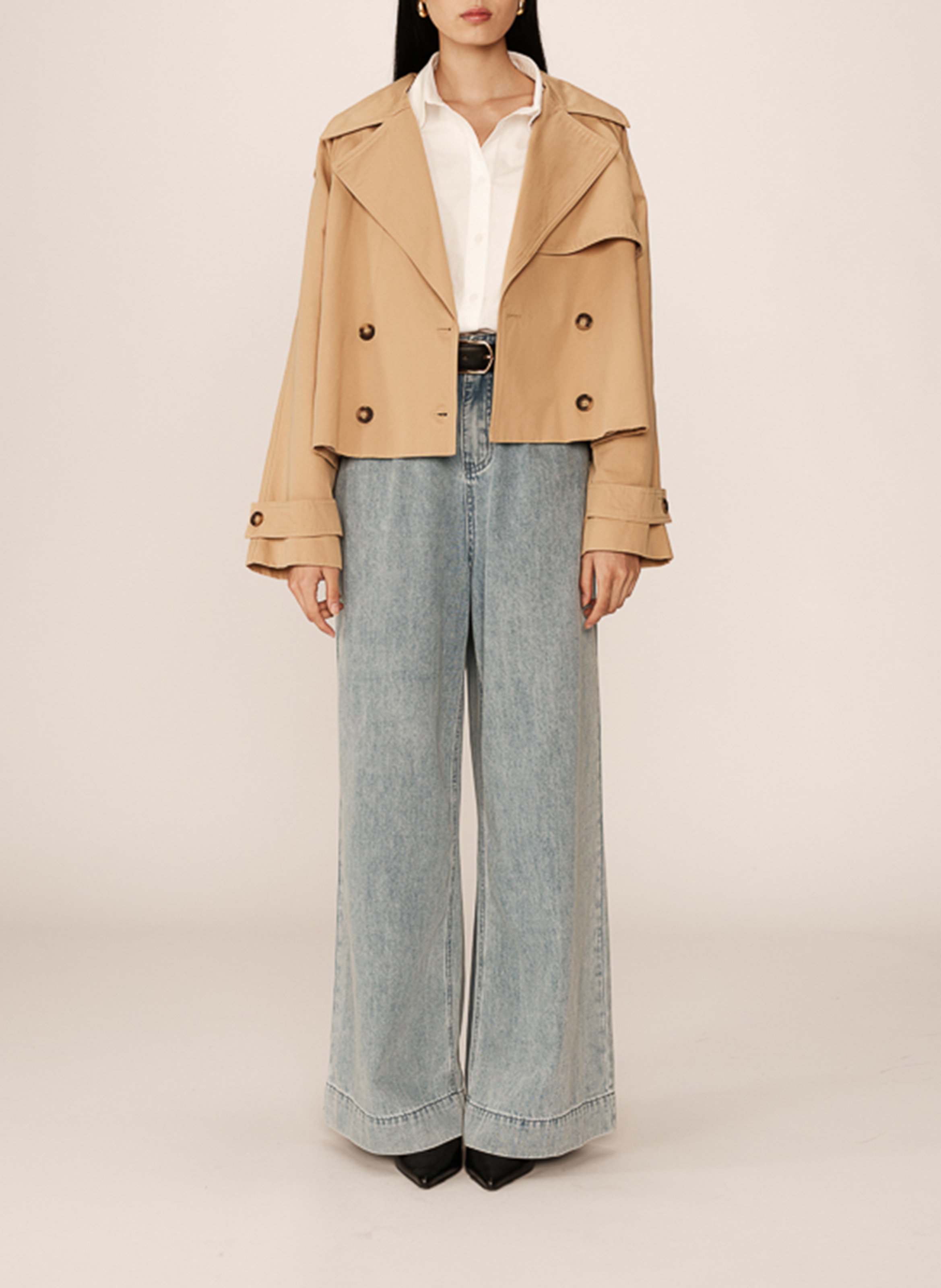 Trench oversize en coton GRACE ET MILA Marron