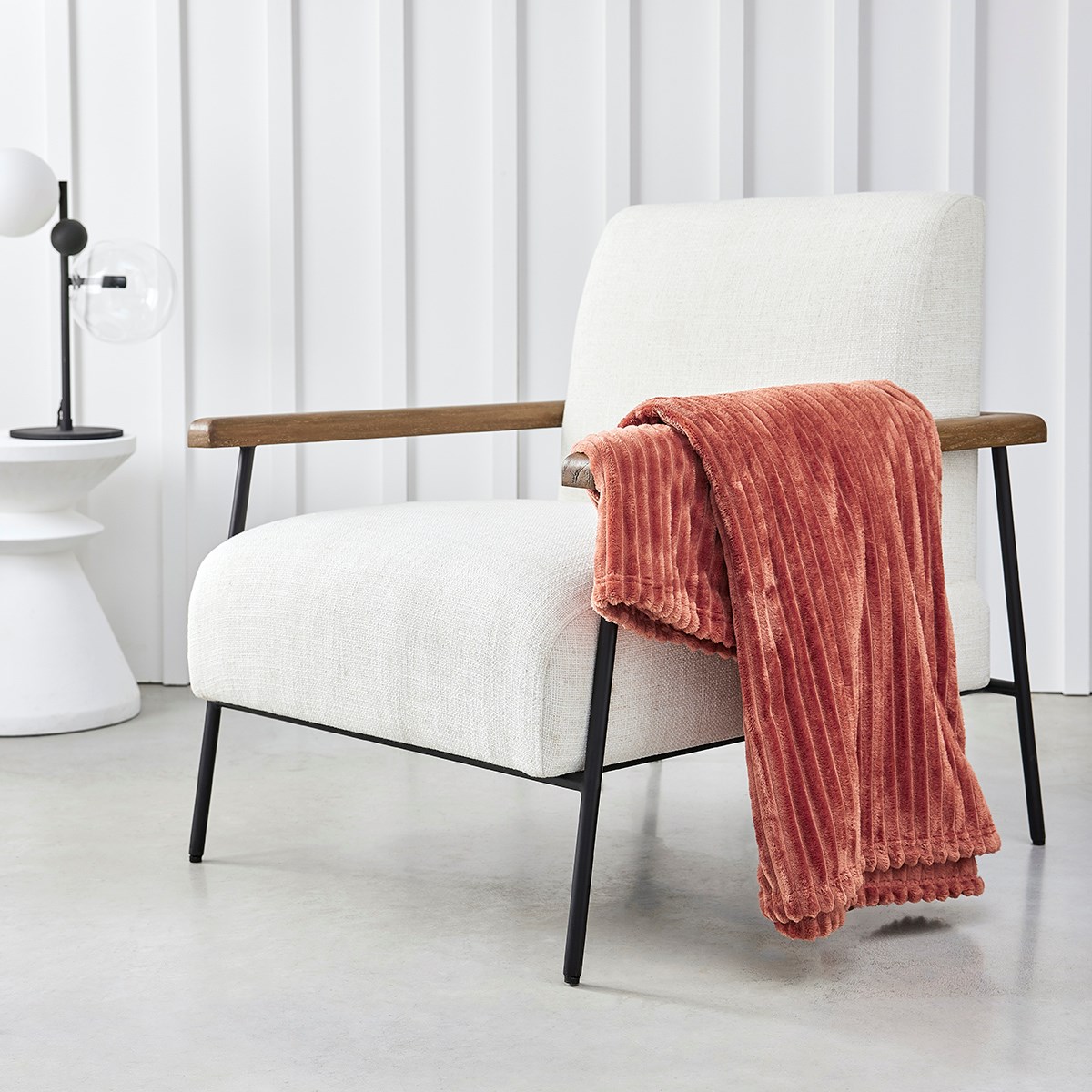 Plain ribbed throw TODAY LINGE DE MAISON Red