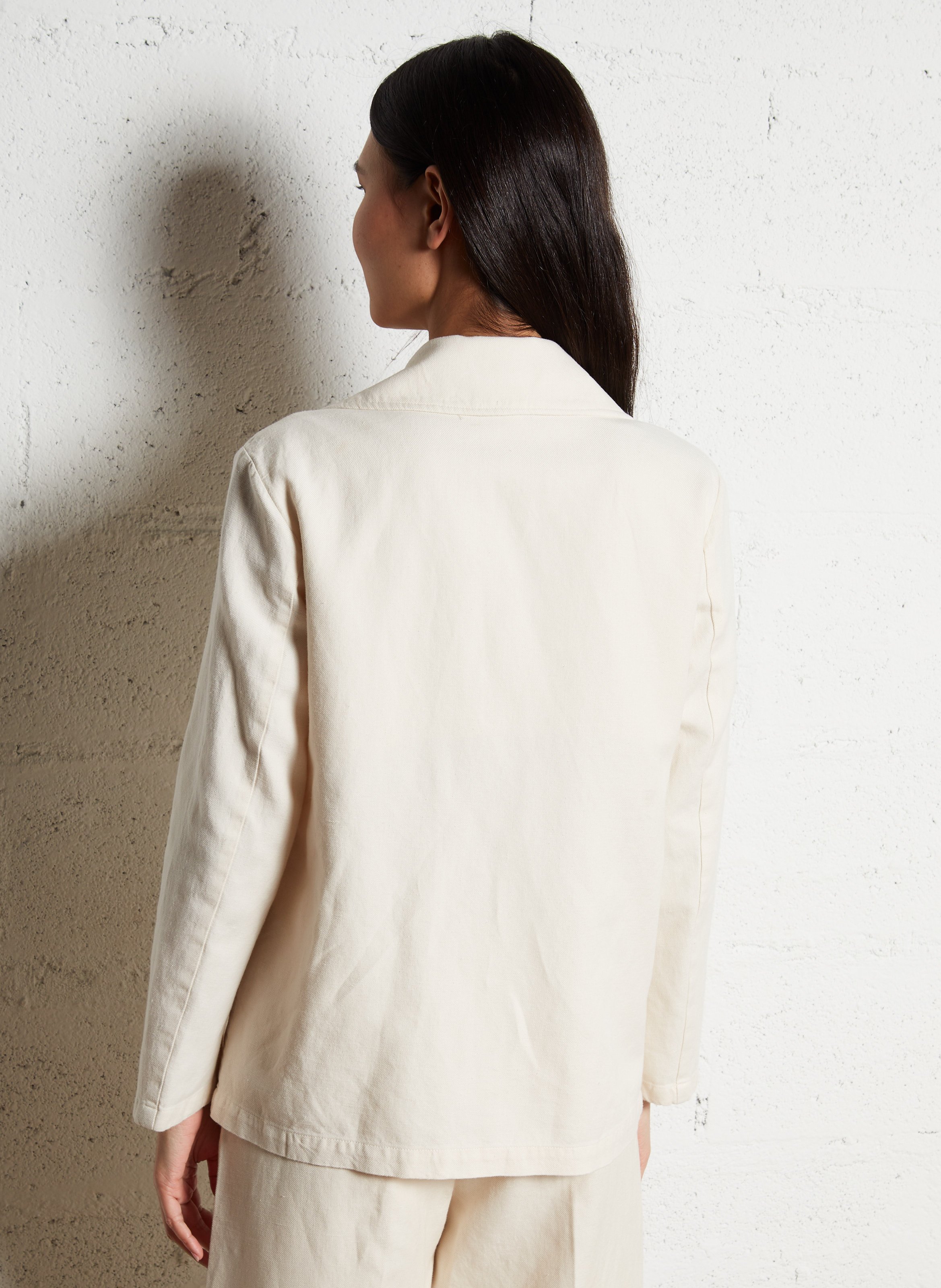 Veste droite en coton mélangé DIEGA Beige