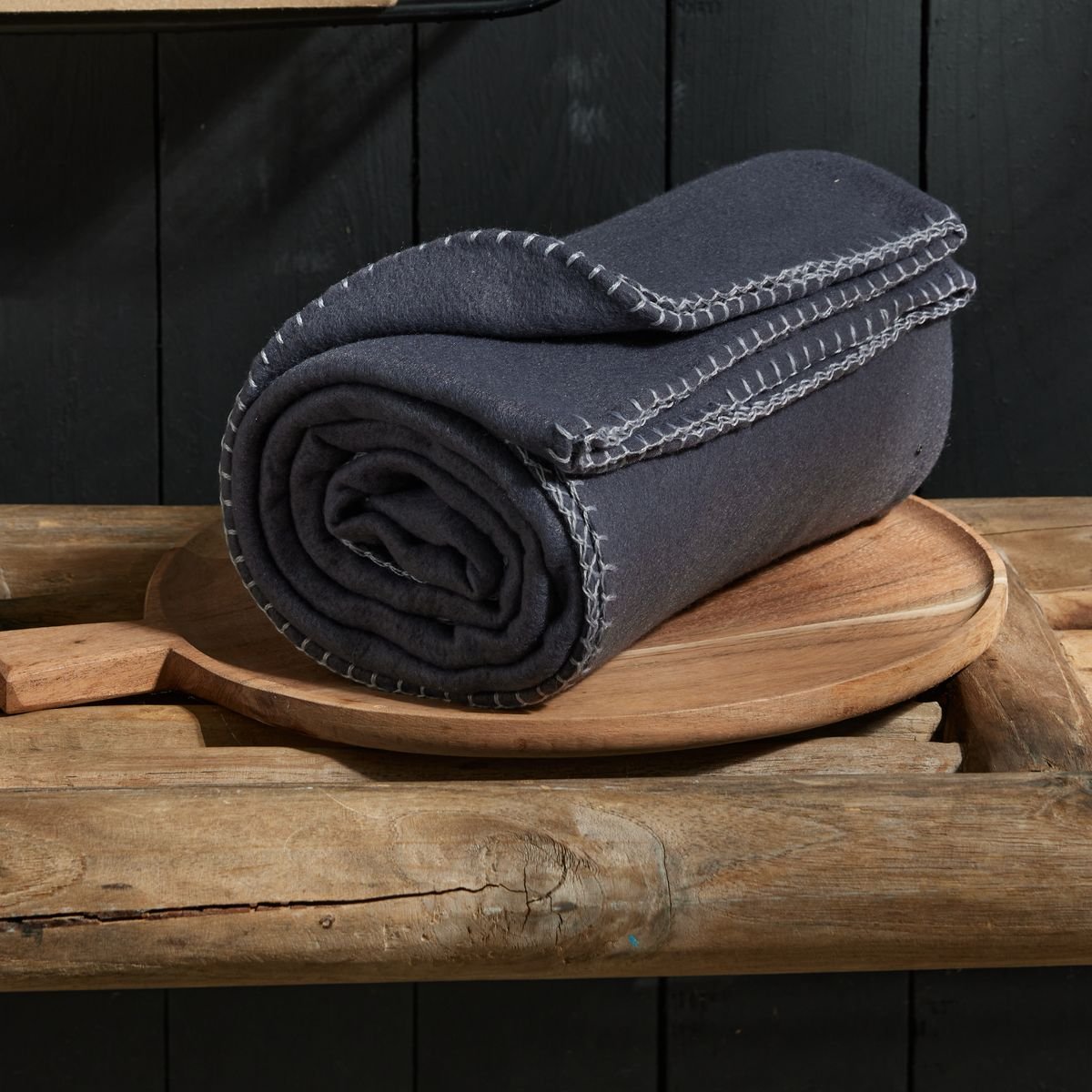 Solid fleece plaid TODAY LINGE DE MAISON Grey