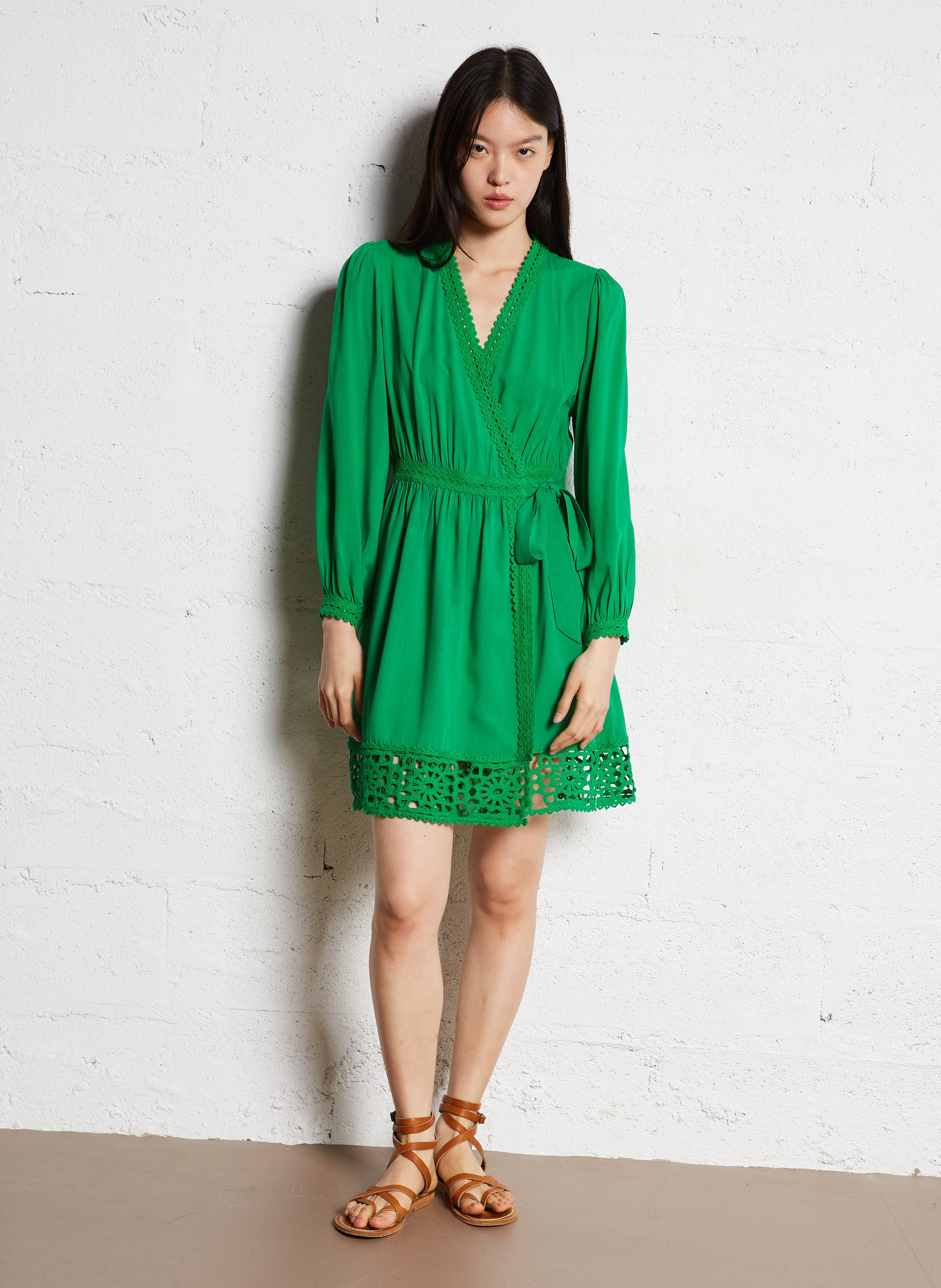 Korte effen jurk LA PETITE ETOILE Groen