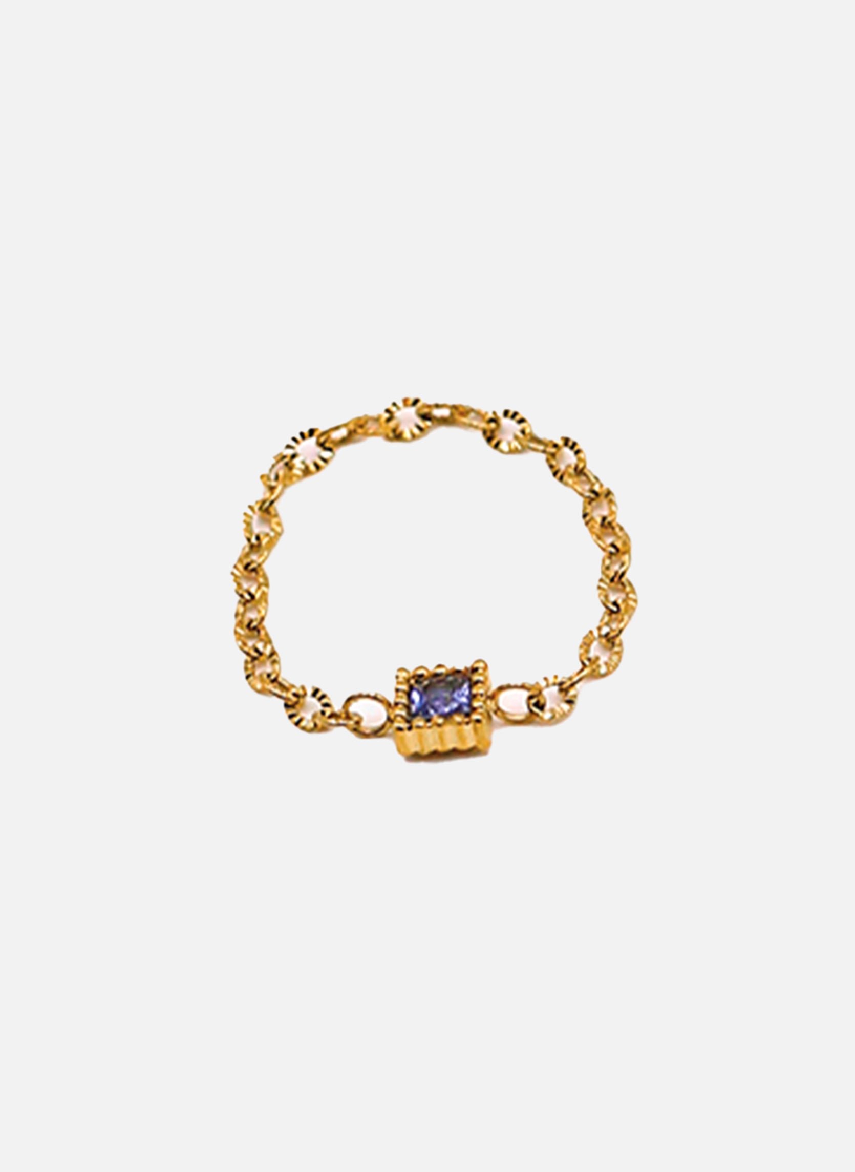 Square chain Daya ring AEC Paris Purple