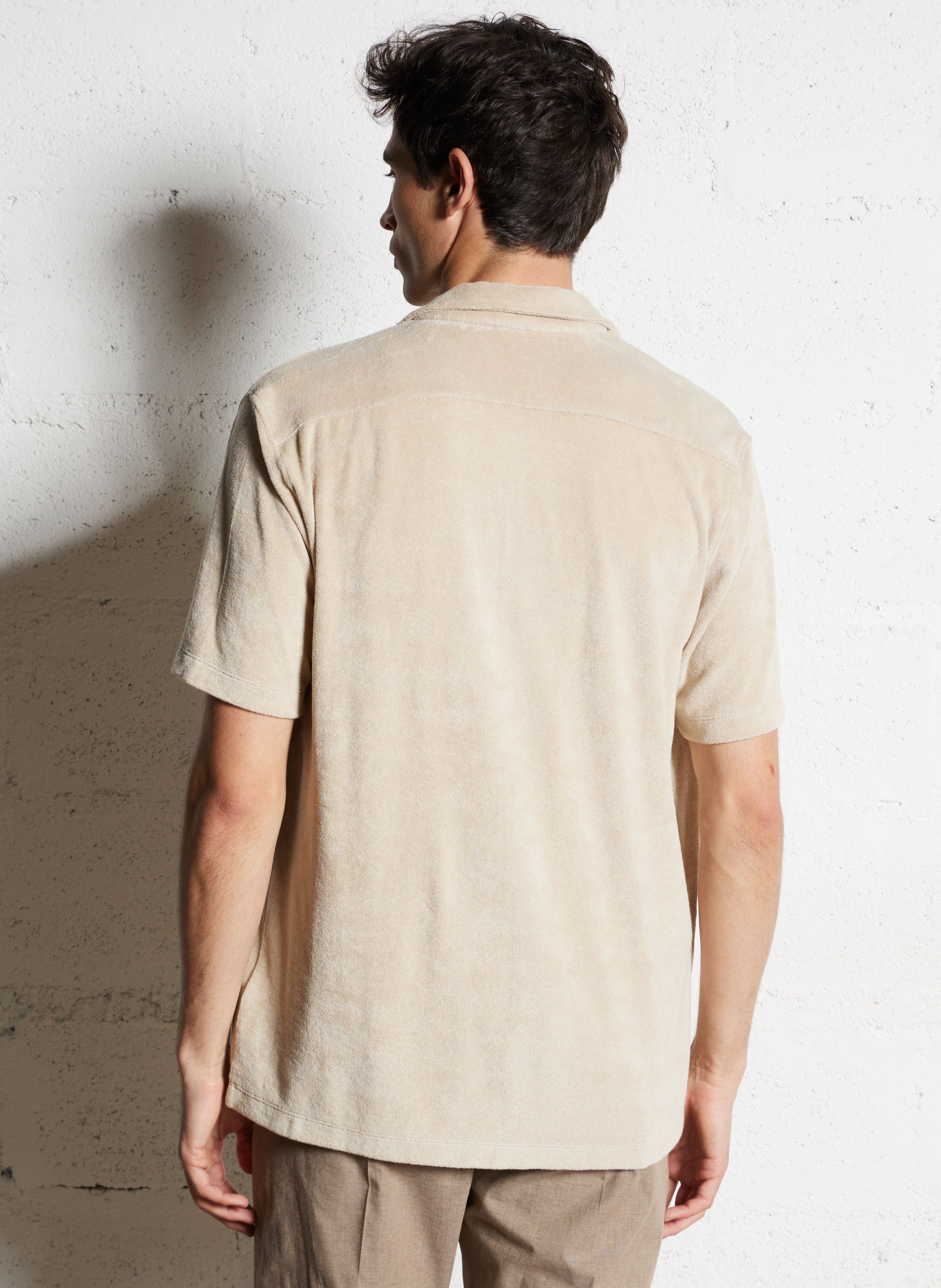 Gerade geschnittenes Hemd aus Baumwoll-Mix IKKS Beige