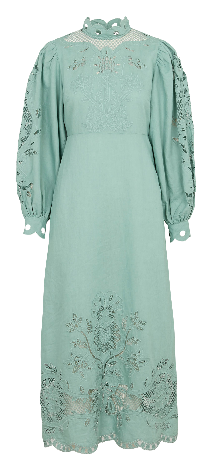 Midi dress with high neck in broderie anglaise FARM RIO Multicolored
