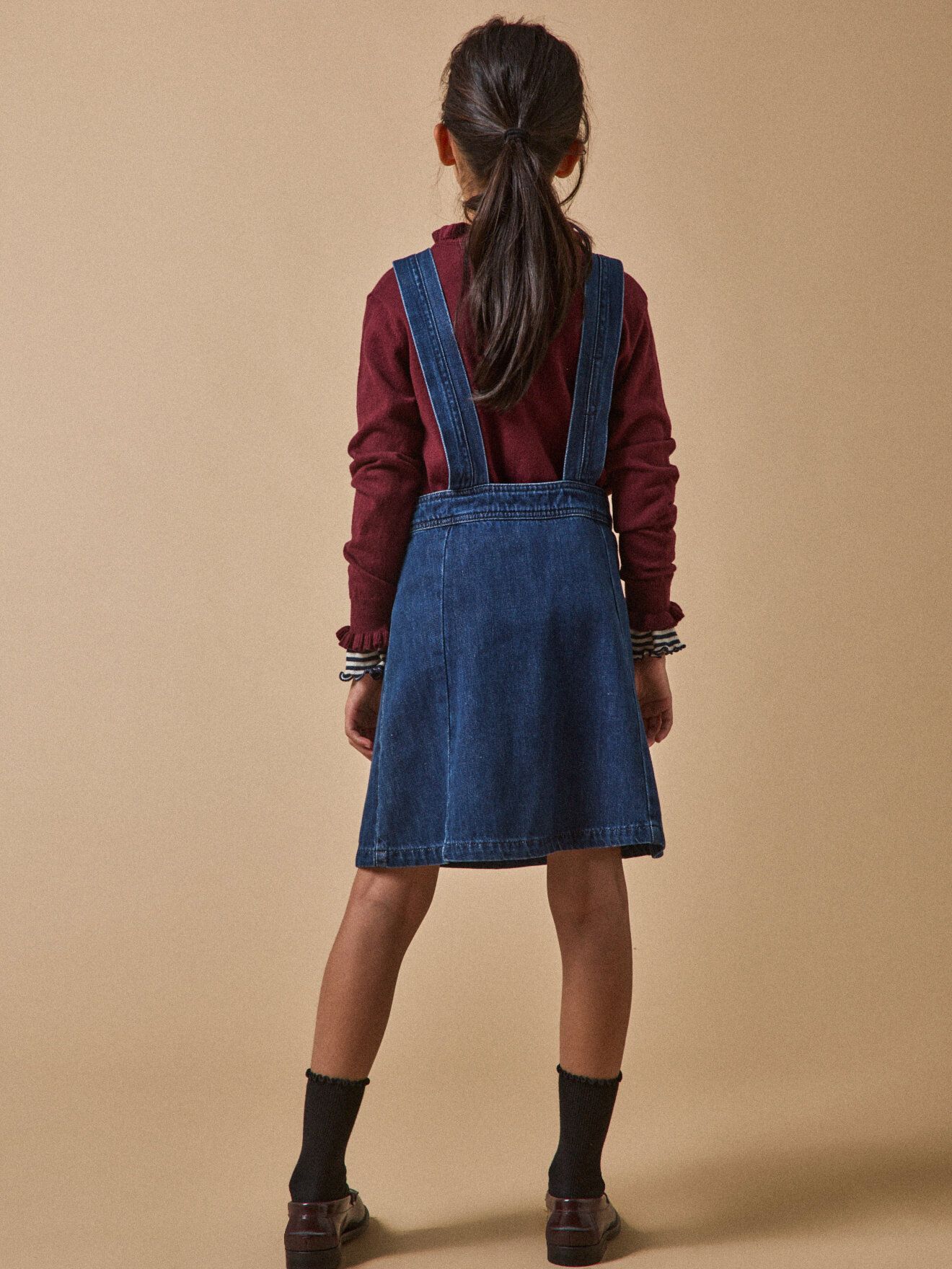 Denim apron dress CYRILLUS Blue