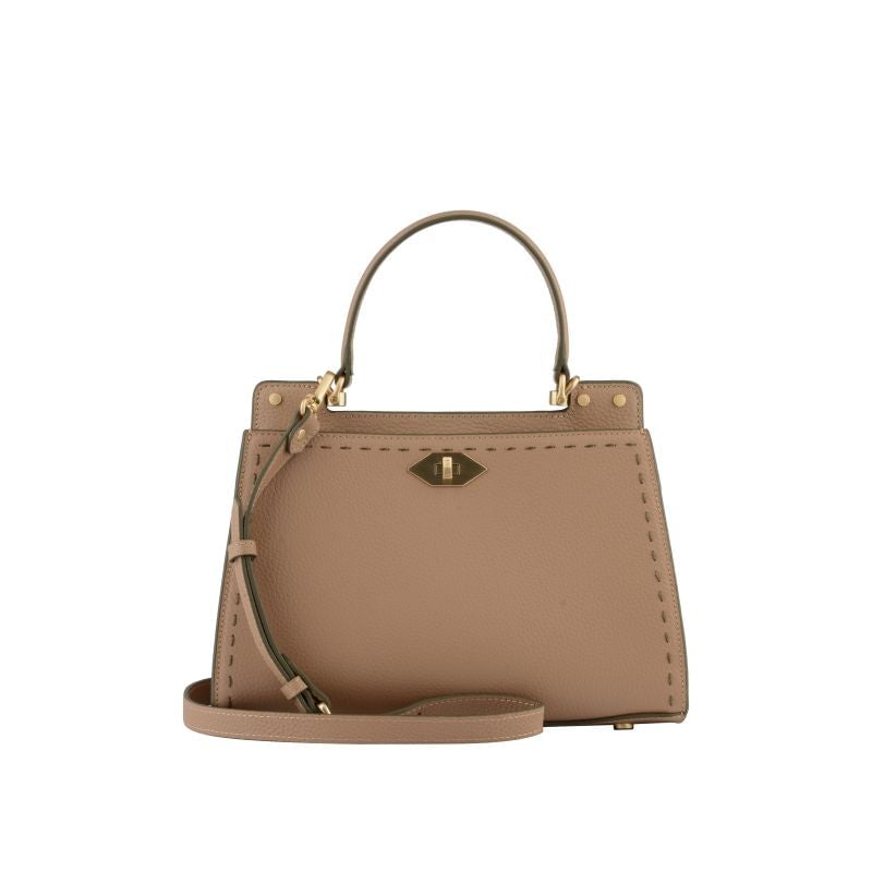 Handbag - cowhide leather POURCHET Brown