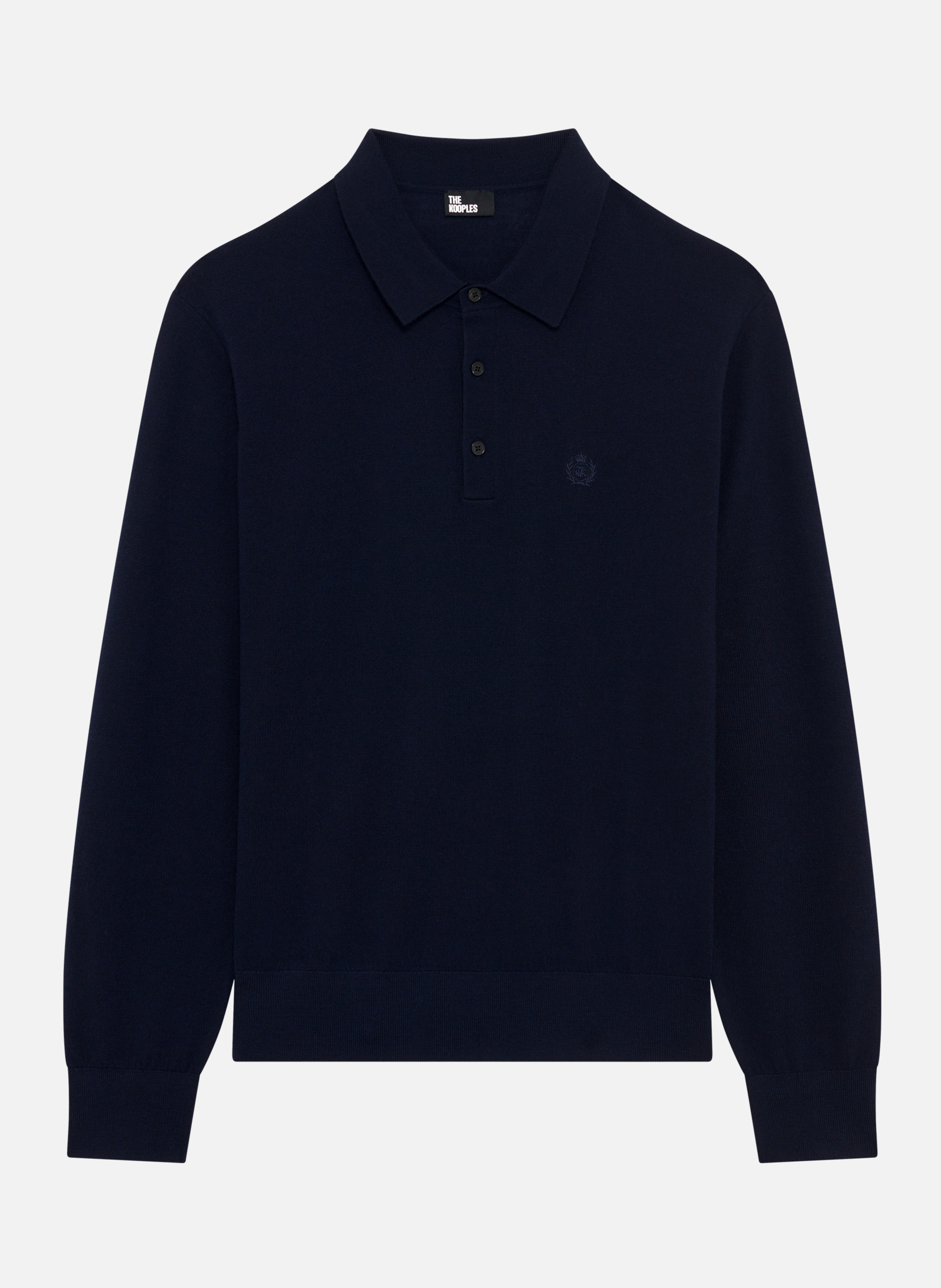 Merino wool sweater with polo collar THE KOOPLES Blue