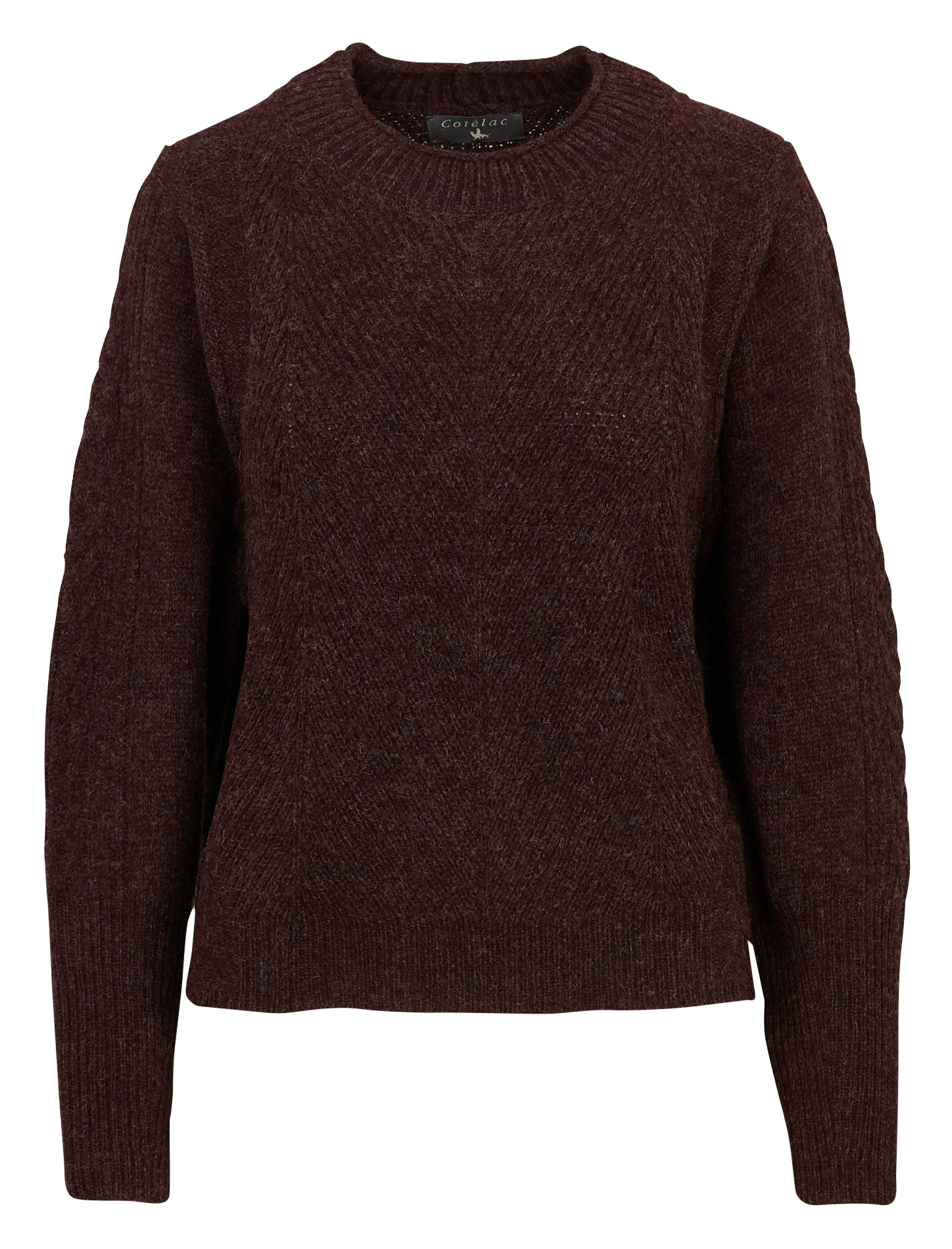 Pull droit col rond en laine COTELAC Violet