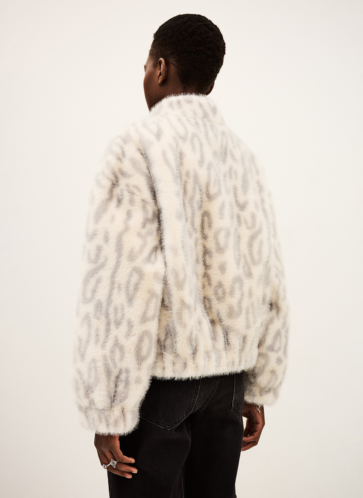 Veste oversize col montant imprimée BA&SH Beige