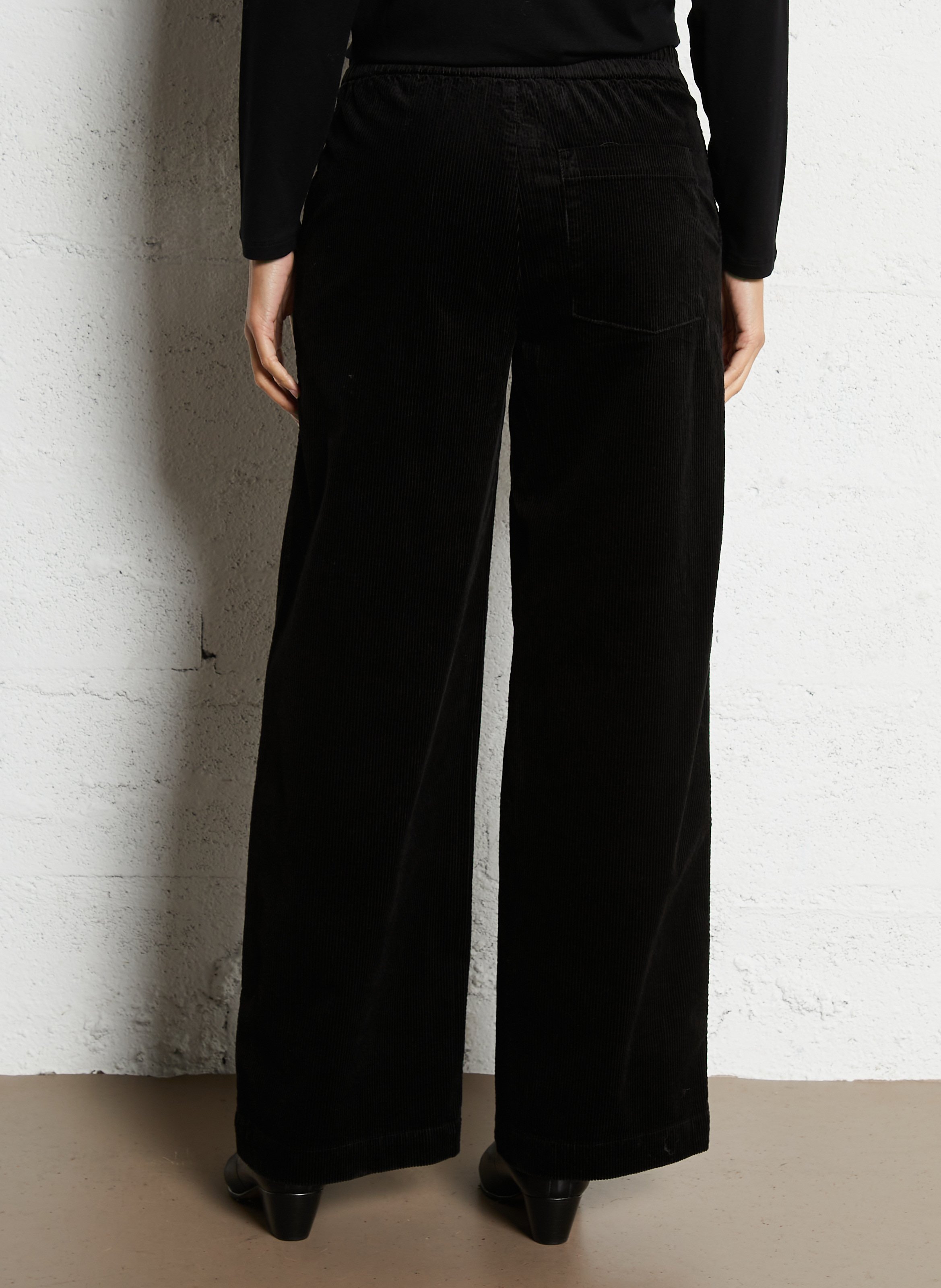 Pantalon large en coton mélangé NICE THINGS Noir