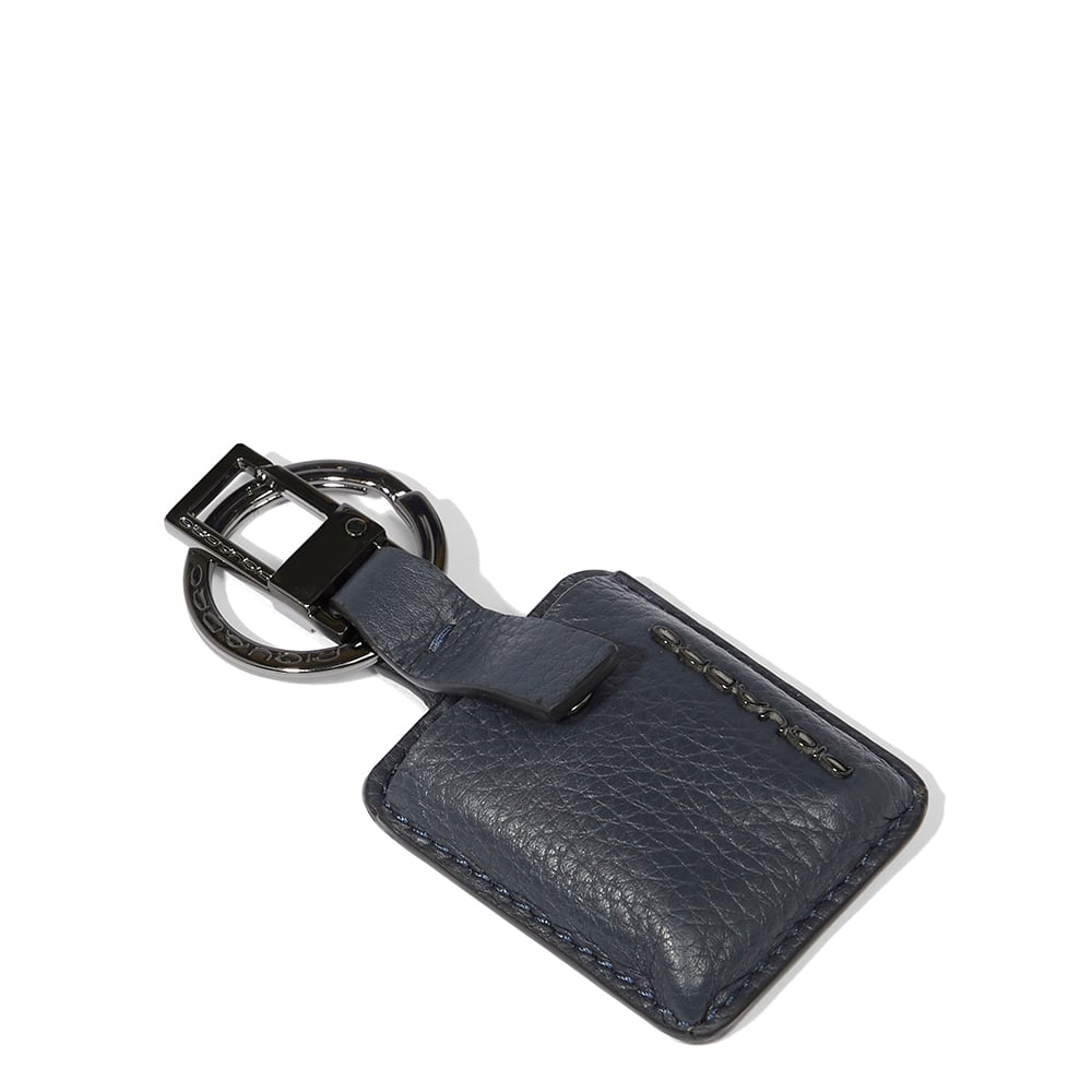 Keychain with leather carabiner and cone-shaped tip PIQUADRO