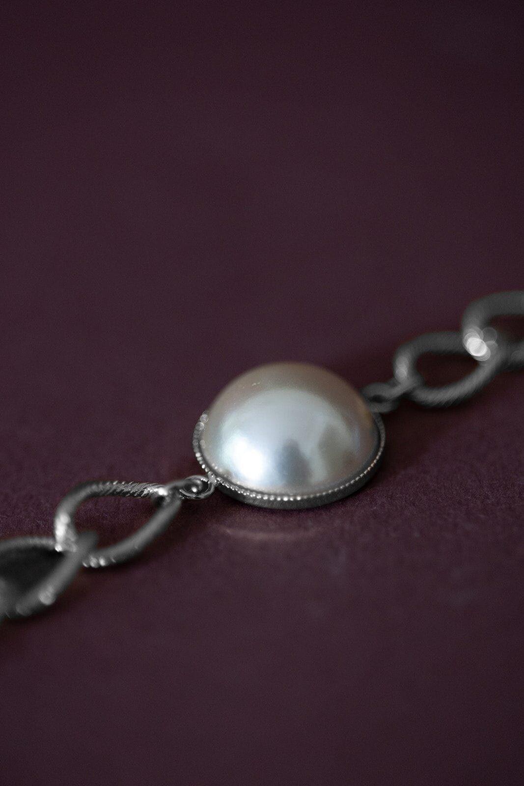 Maxi bracelet perle  plaqué argent MONSIEUR SIMONE Argent