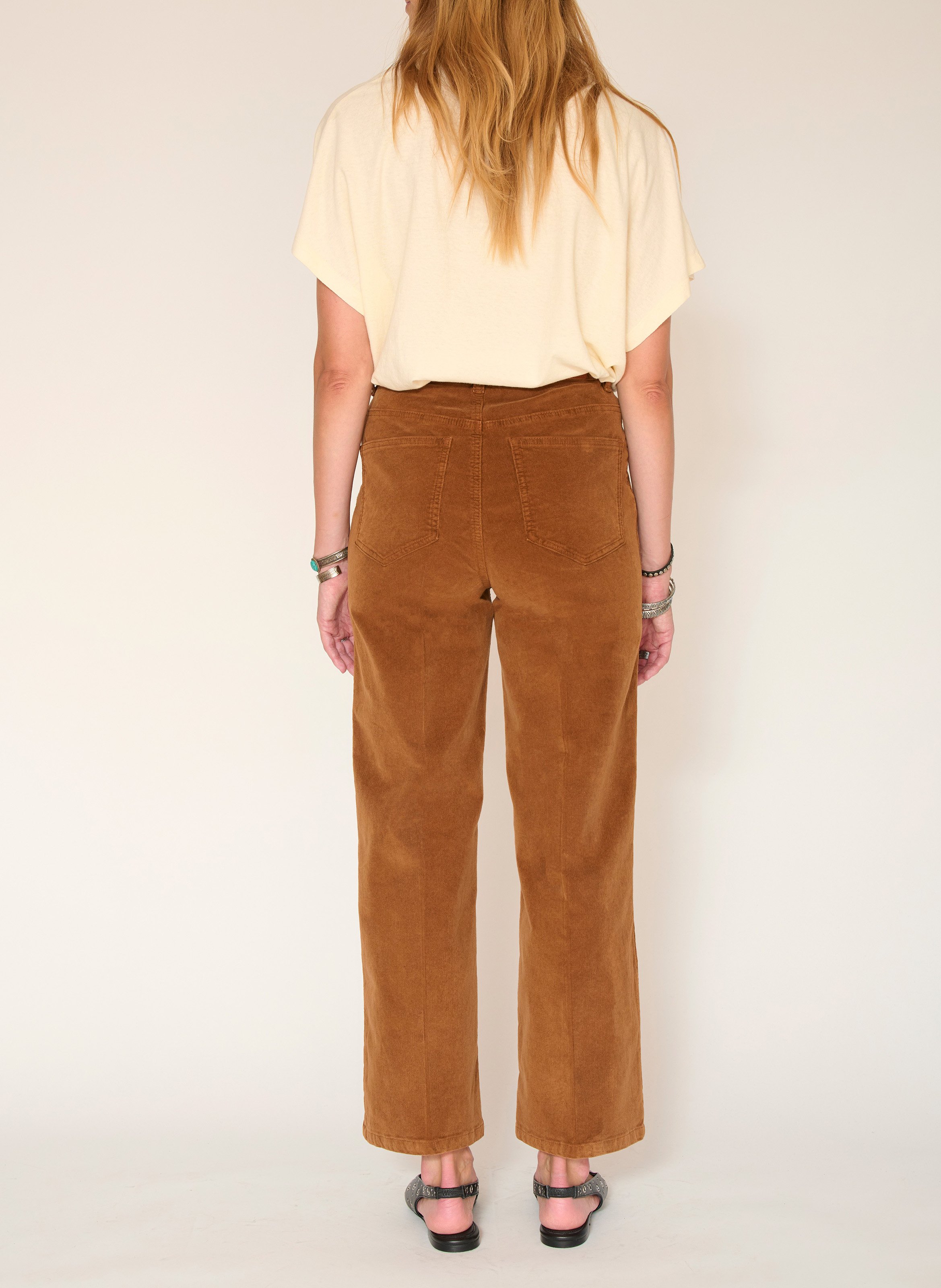 Pantalon droit en coton mélangé MKT Marron