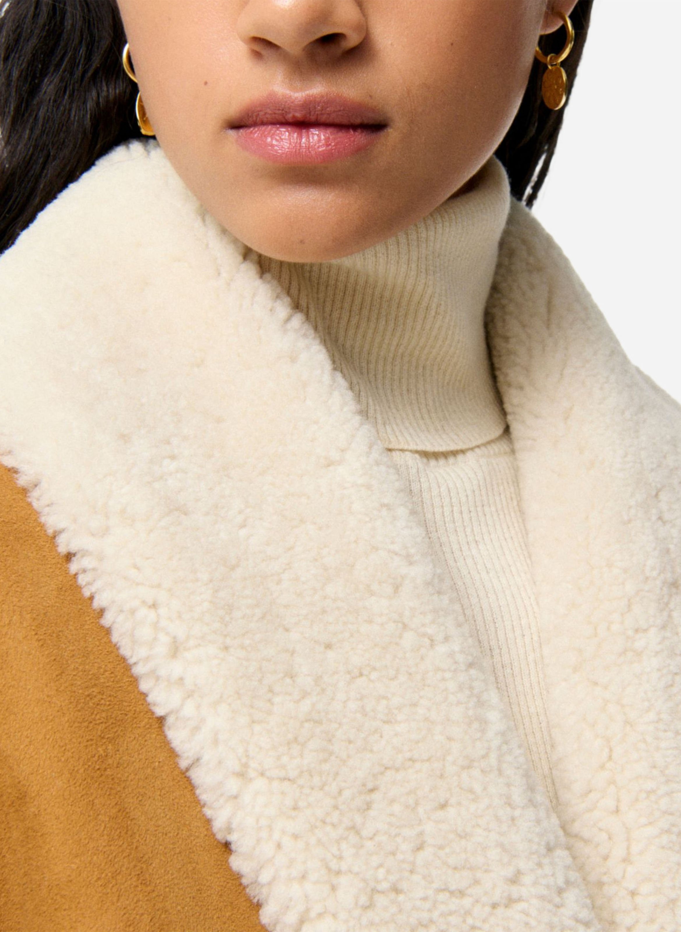 Leather jacket with shawl collar VANESSA BRUNO Brown