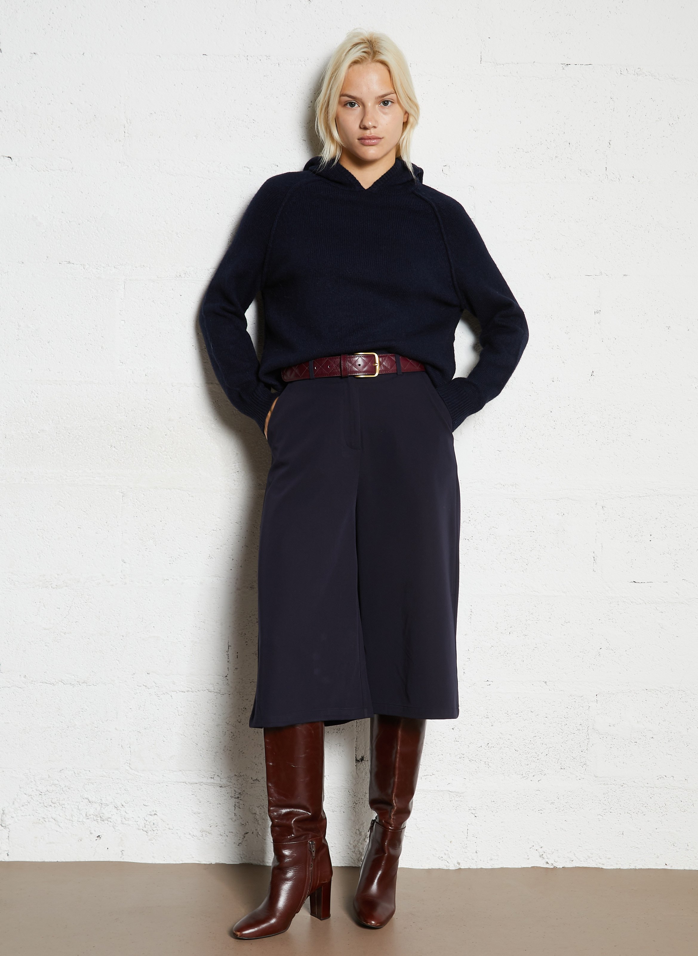 Bermuda large taille mi-haute uni LA PETITE ETOILE Bleu