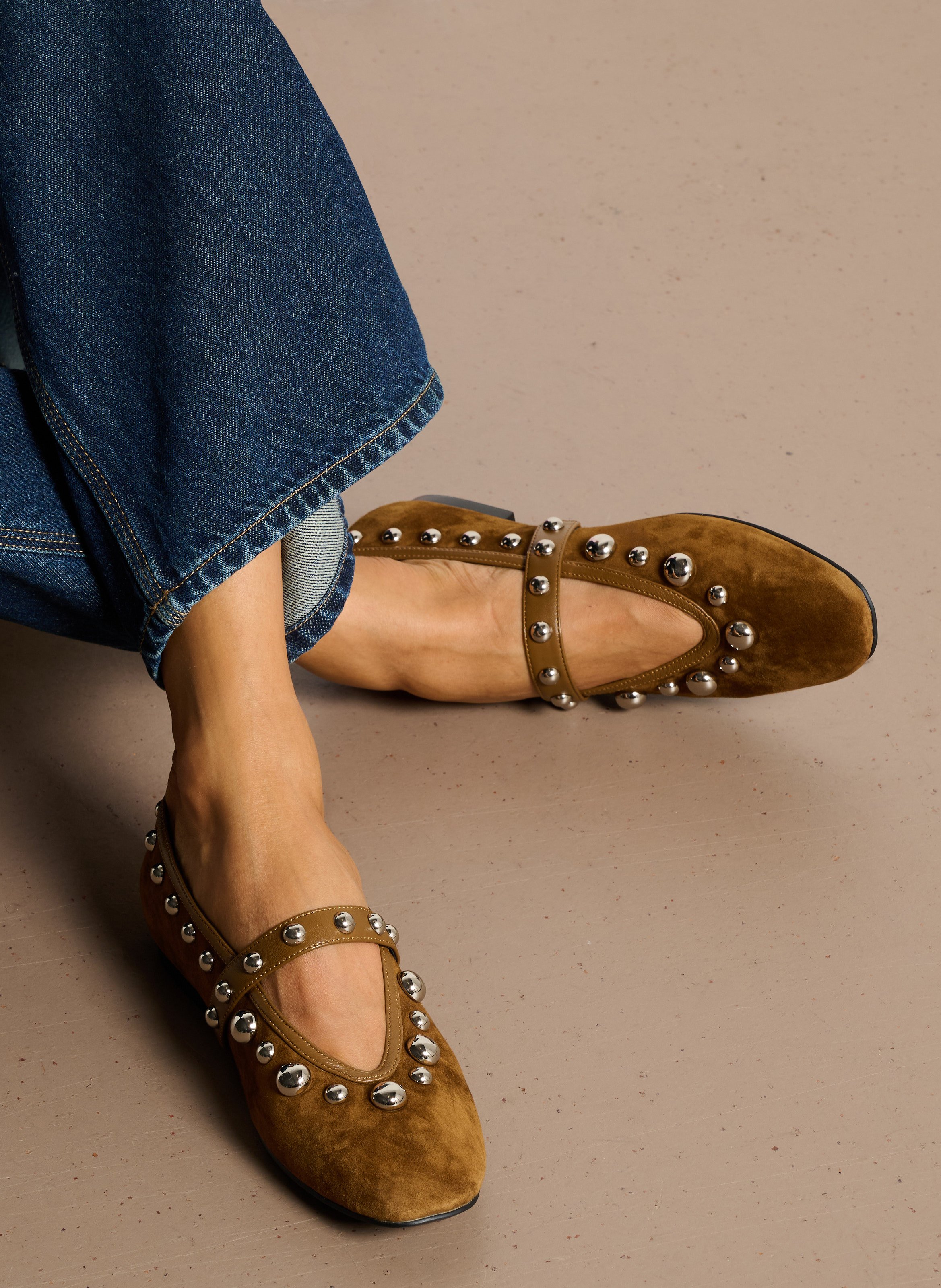 Ballerines en cuir BIBI LOU Marron