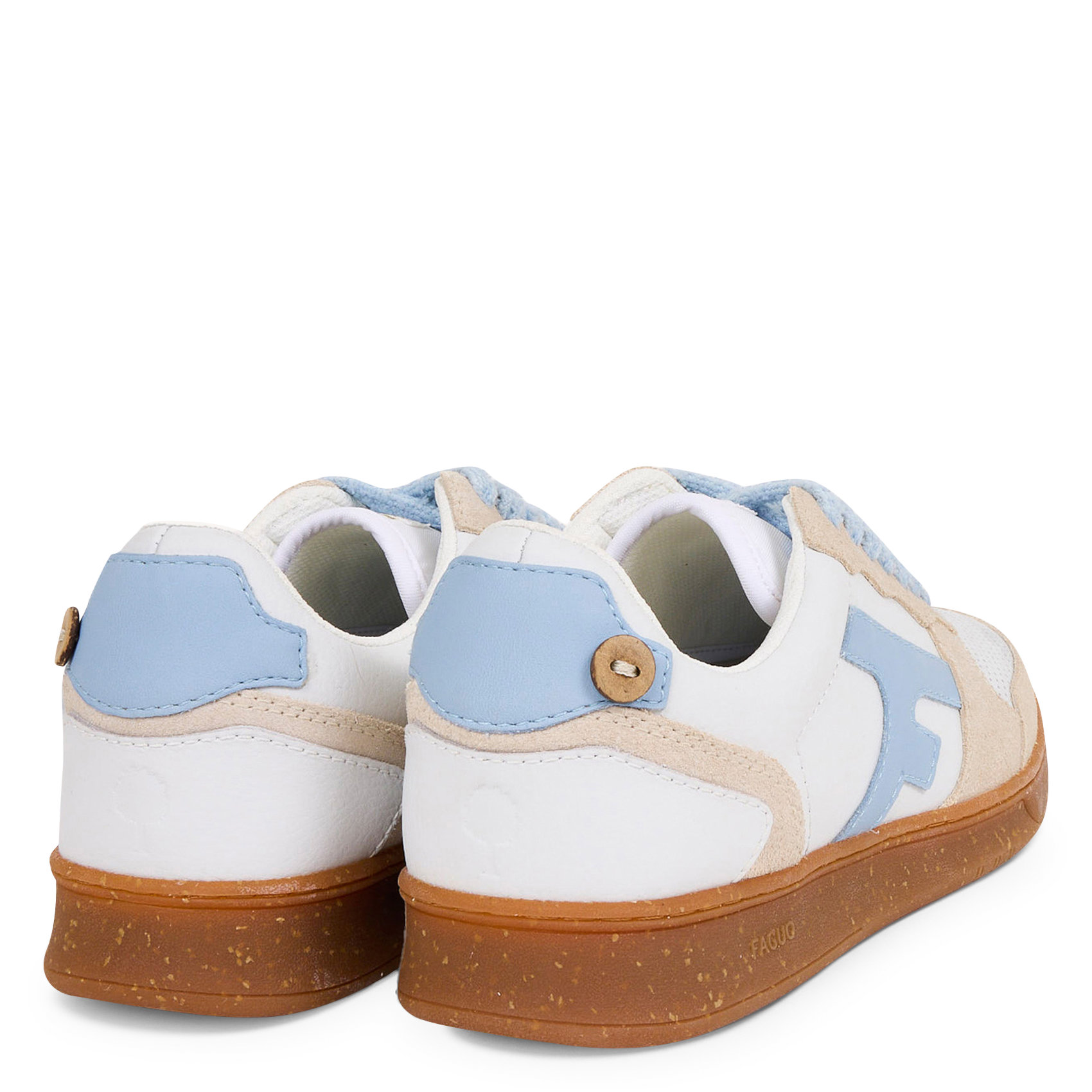 Niedrige Sneaker aus Leder-Mix FAGUO Beige