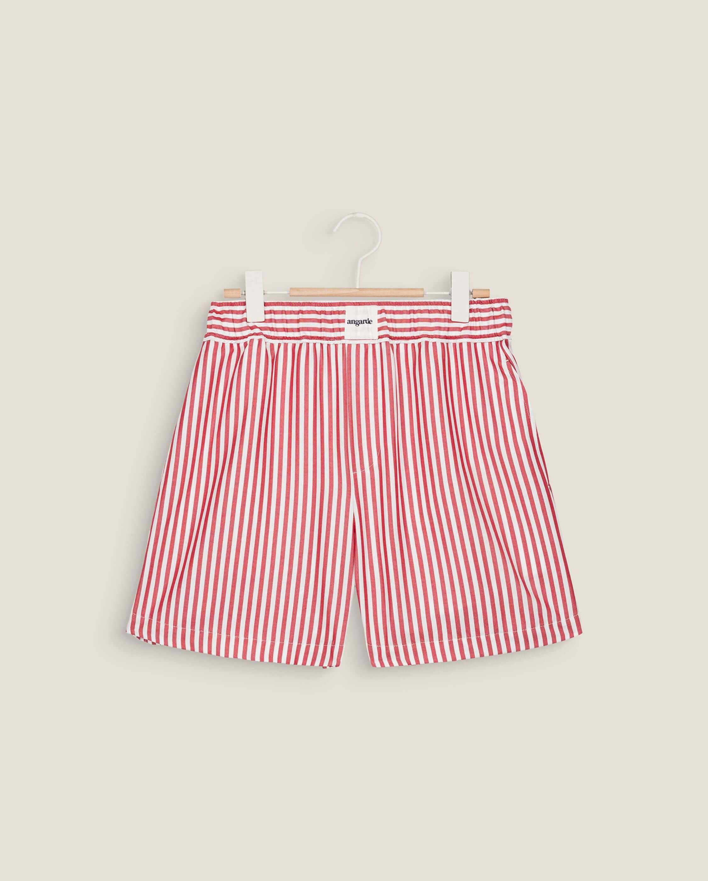 Women's short tencel, red stripes ANGARDE Red