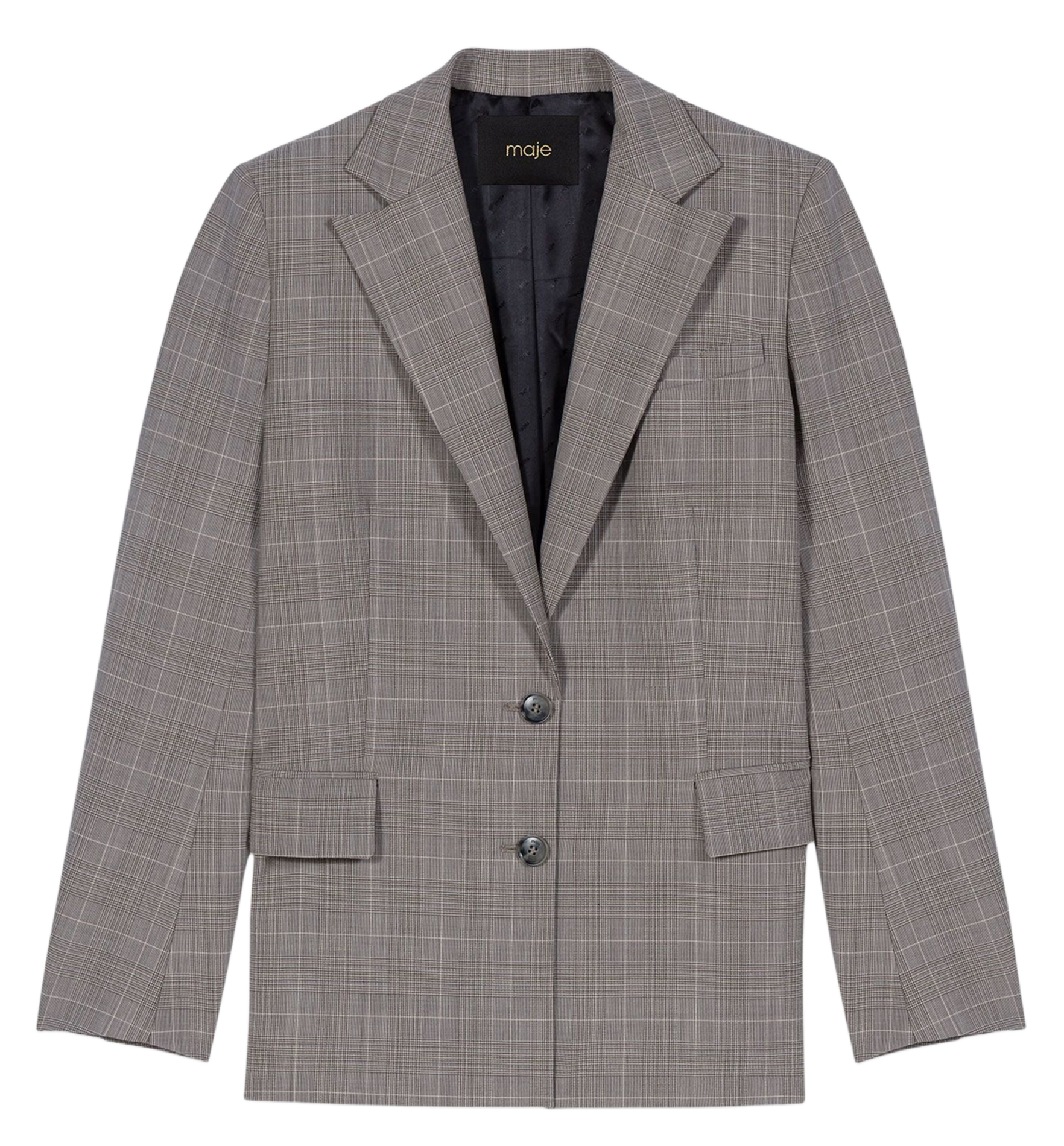 Veste col tailleur en laine mélangée MAJE Gris