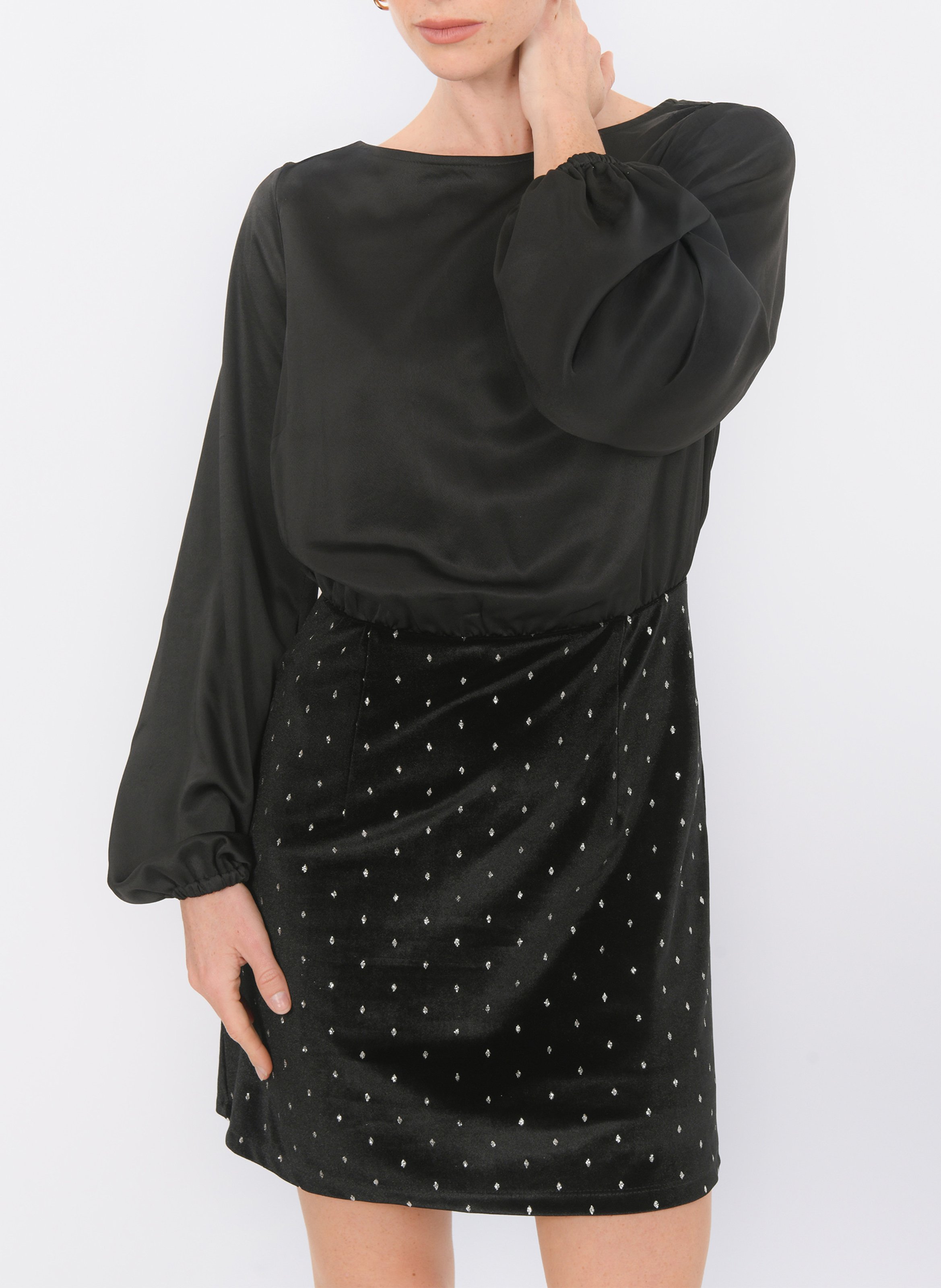 Korte jurk met ronde hals KOOKAI Zwart