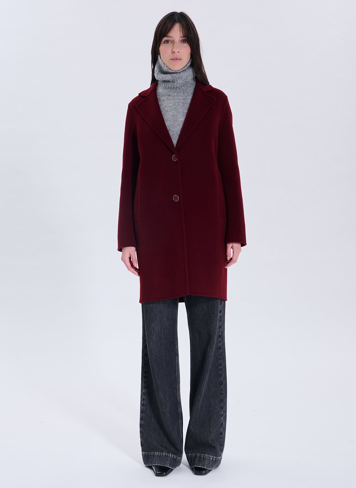 Oversized wool-blend coat with tailored collar ZAPA Red