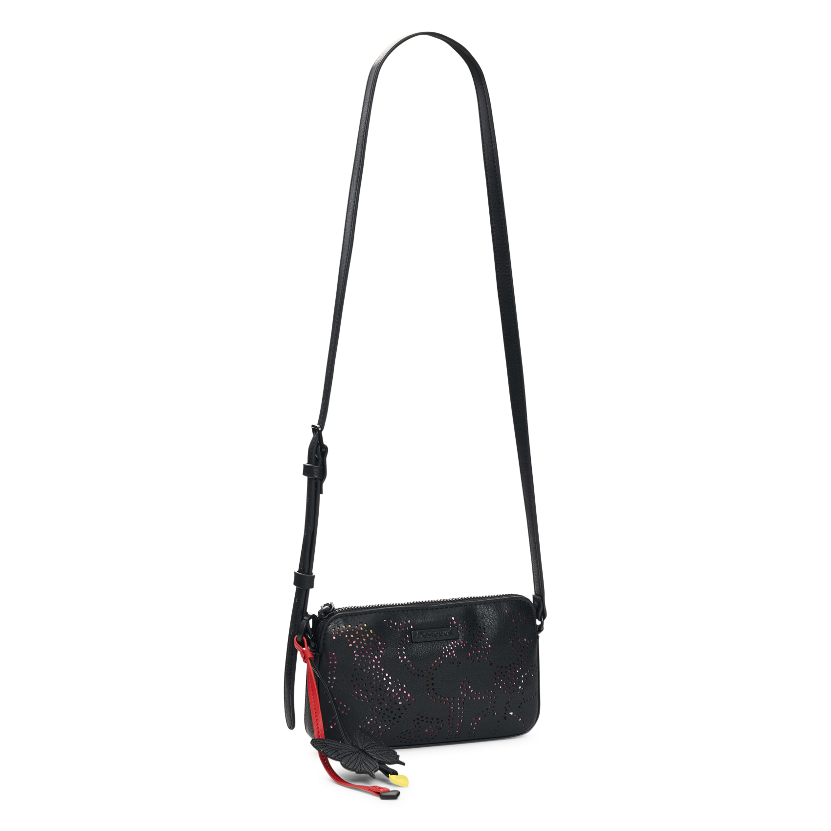 Umhängetasche mit Reißverschluss und Strass DESIGUAL Schwarz