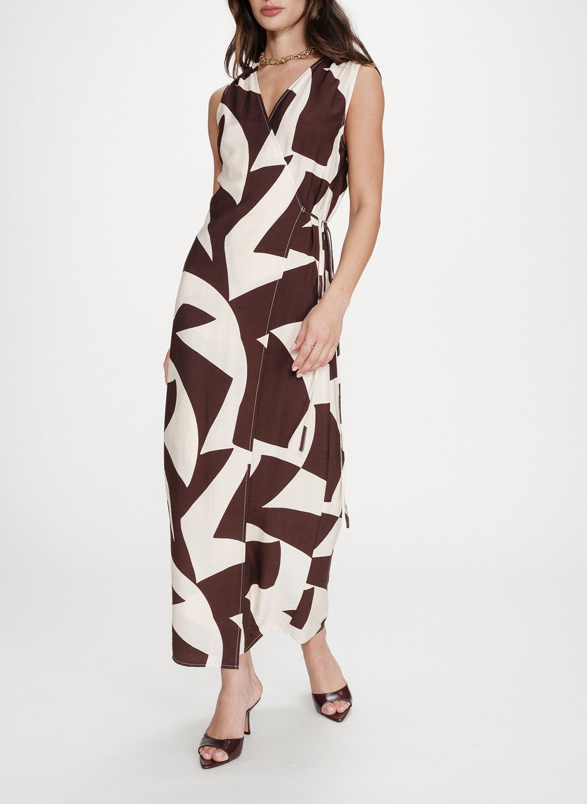 Robe longue portefeuille imprimée GRACE ET MILA