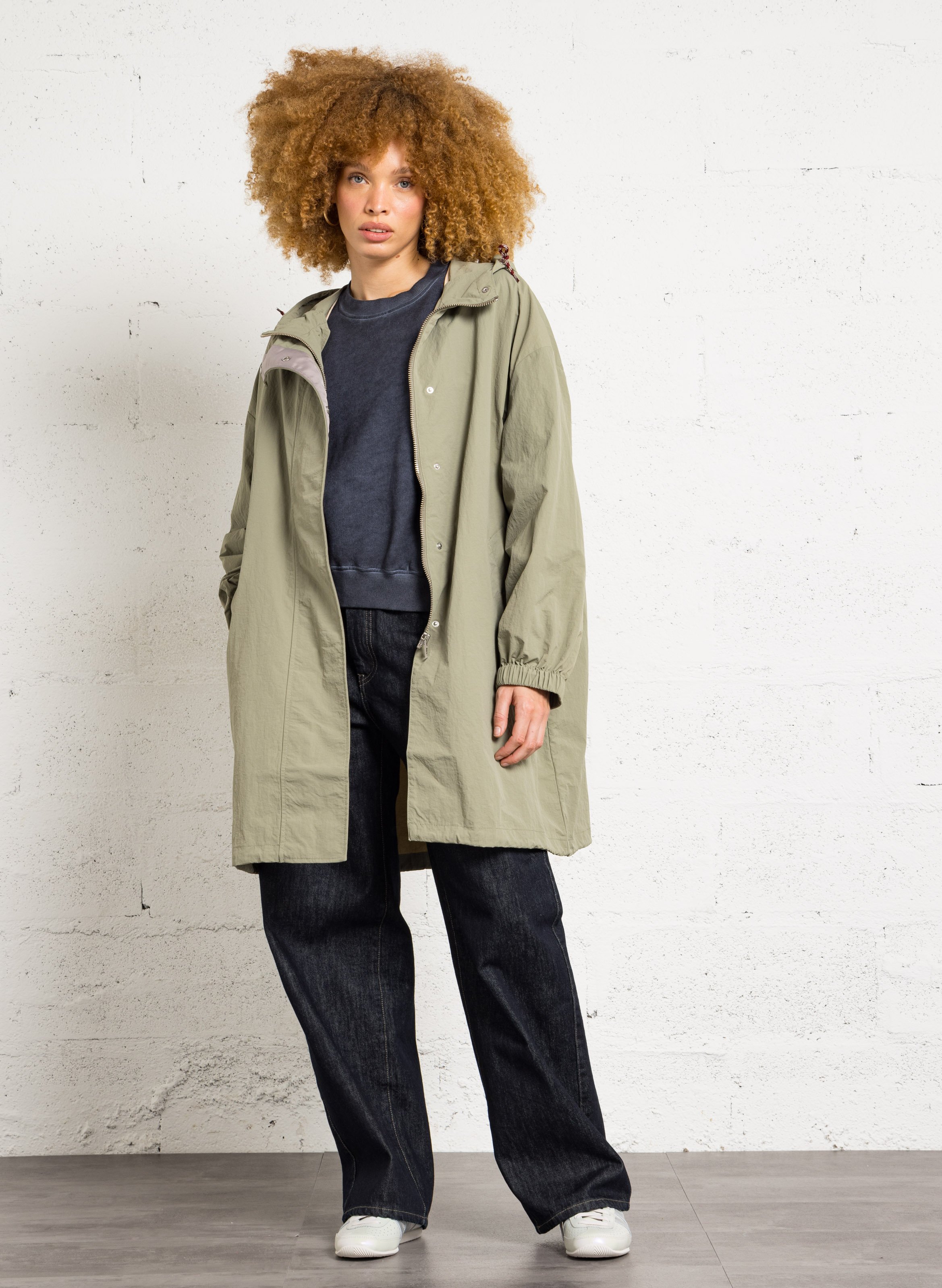 Oversize-Blouson mit Kapuze BELLEROSE Grun