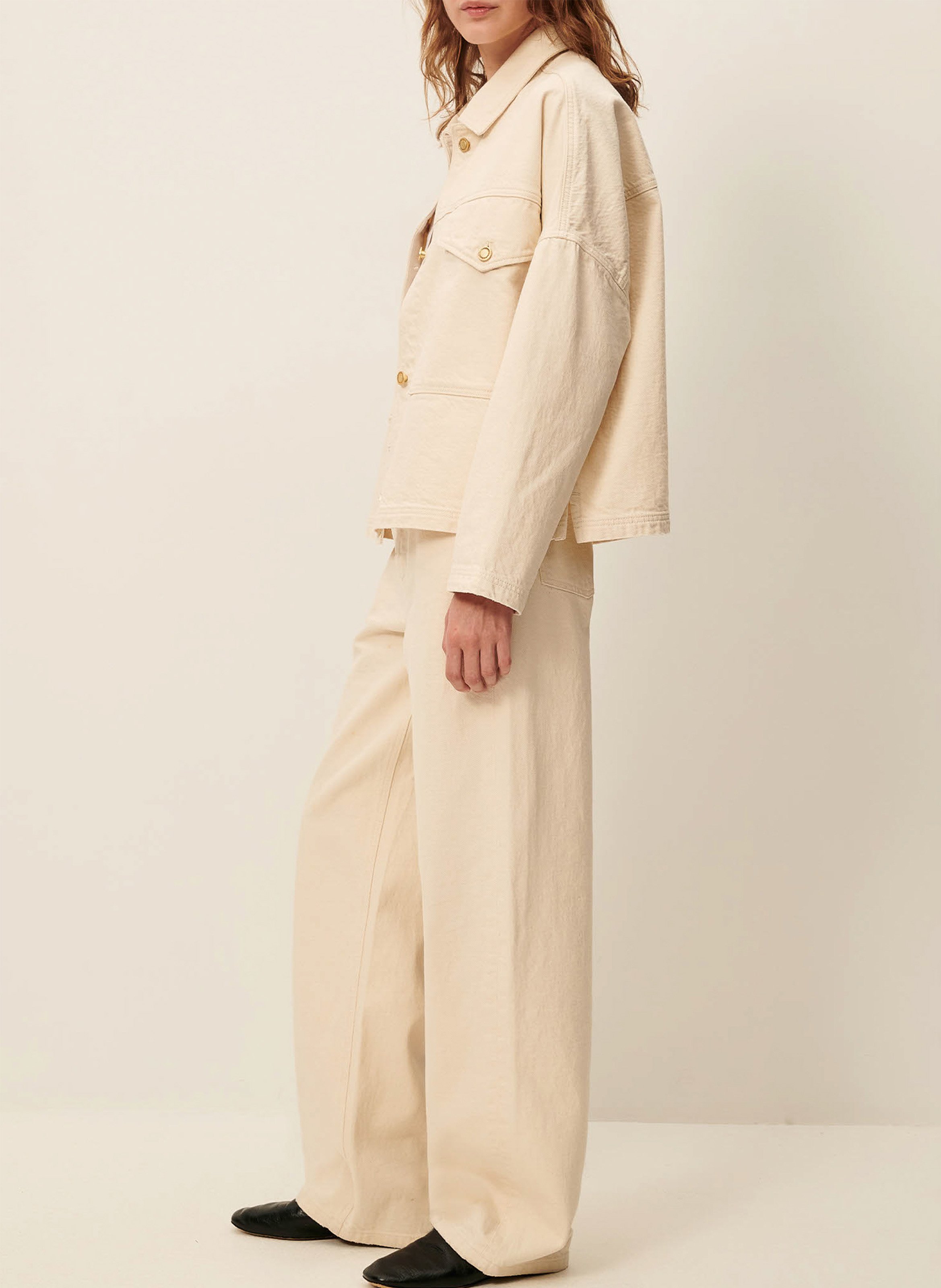 Weite Baumwollübershirt SESSUN Beige