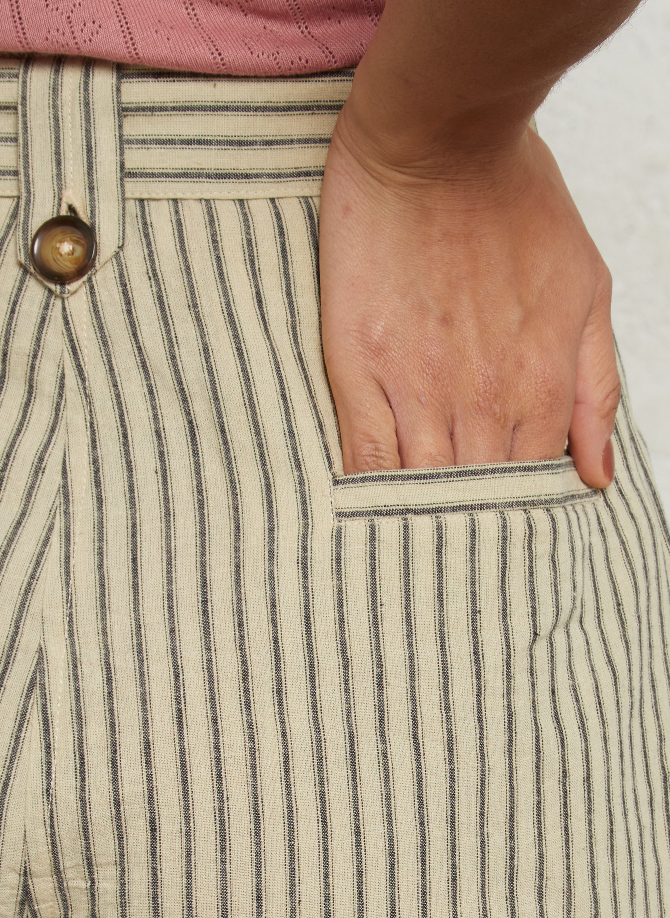 Gestreifte Shorts aus Baumwoll-Mix EMILE ET IDA Beige