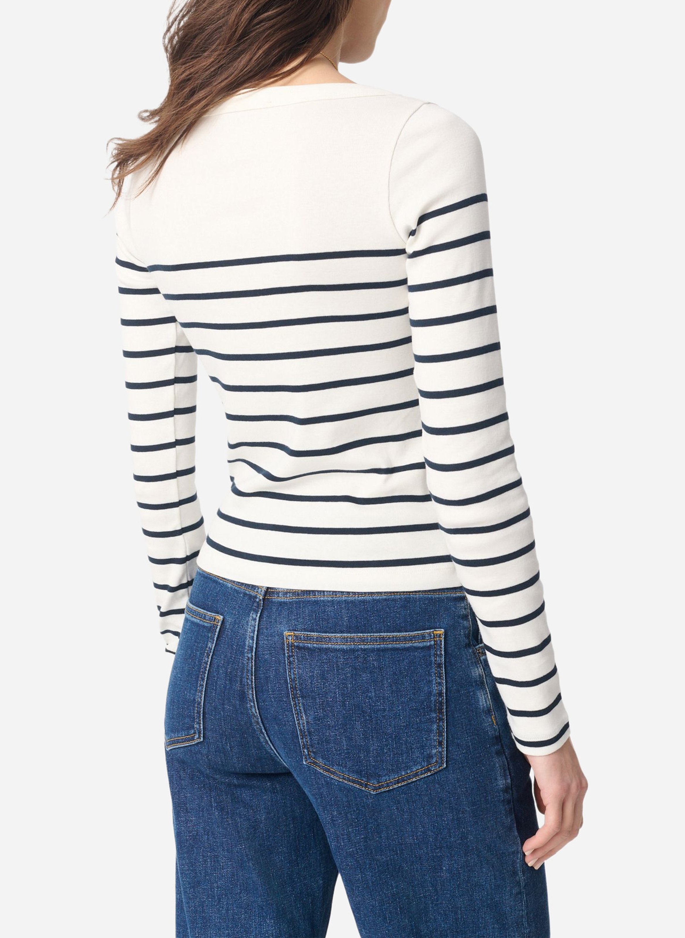 Camiseta de algodón con cuello barco VANESSA BRUNO Blanco