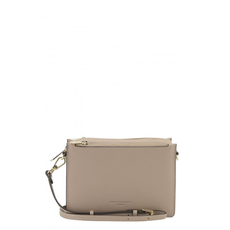 Large leather crossbody bag POURCHET