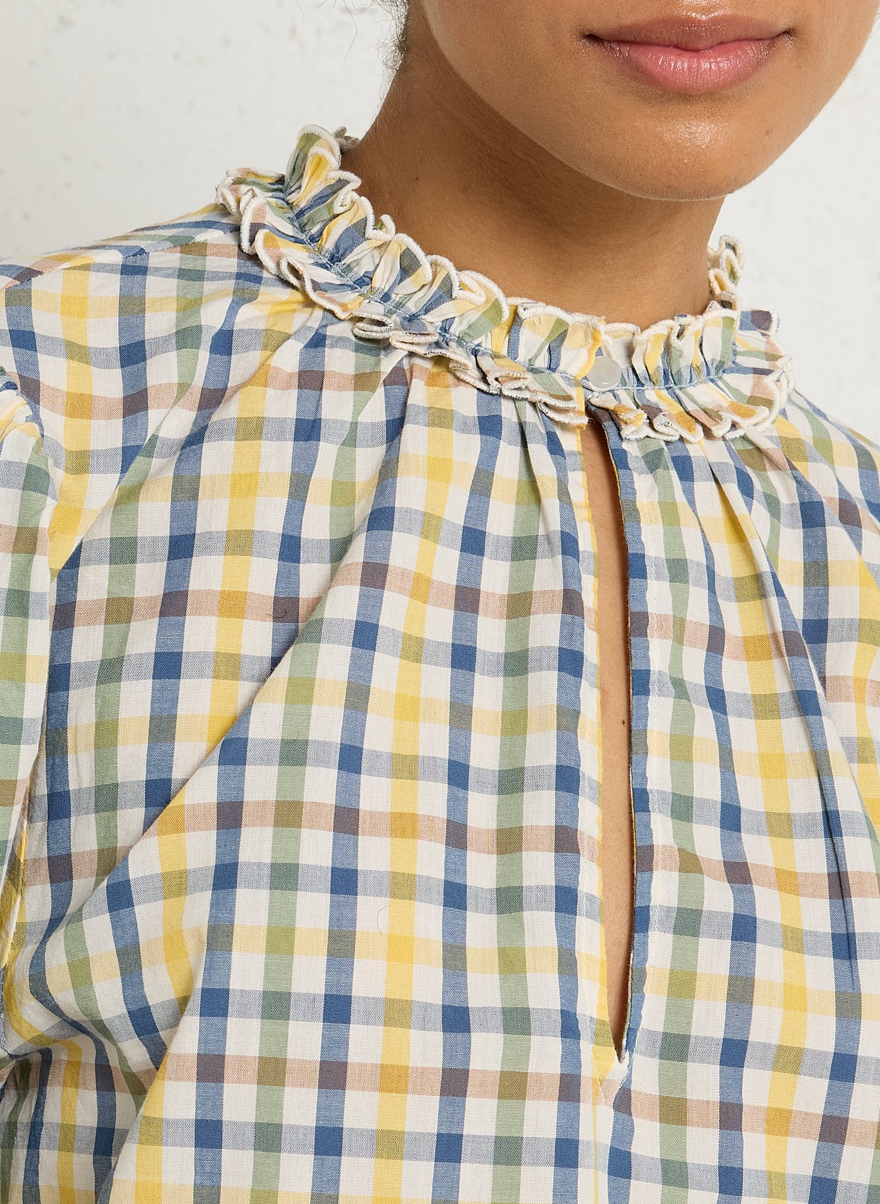 Round neck printed cotton top BELLEPIECE Multicolored