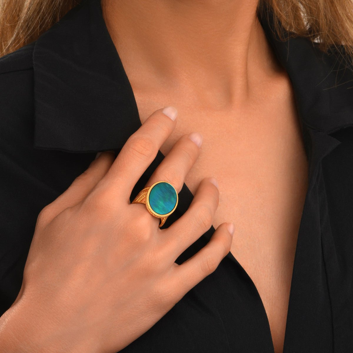 Adjustable gold plated SATELLITE PARIS Green