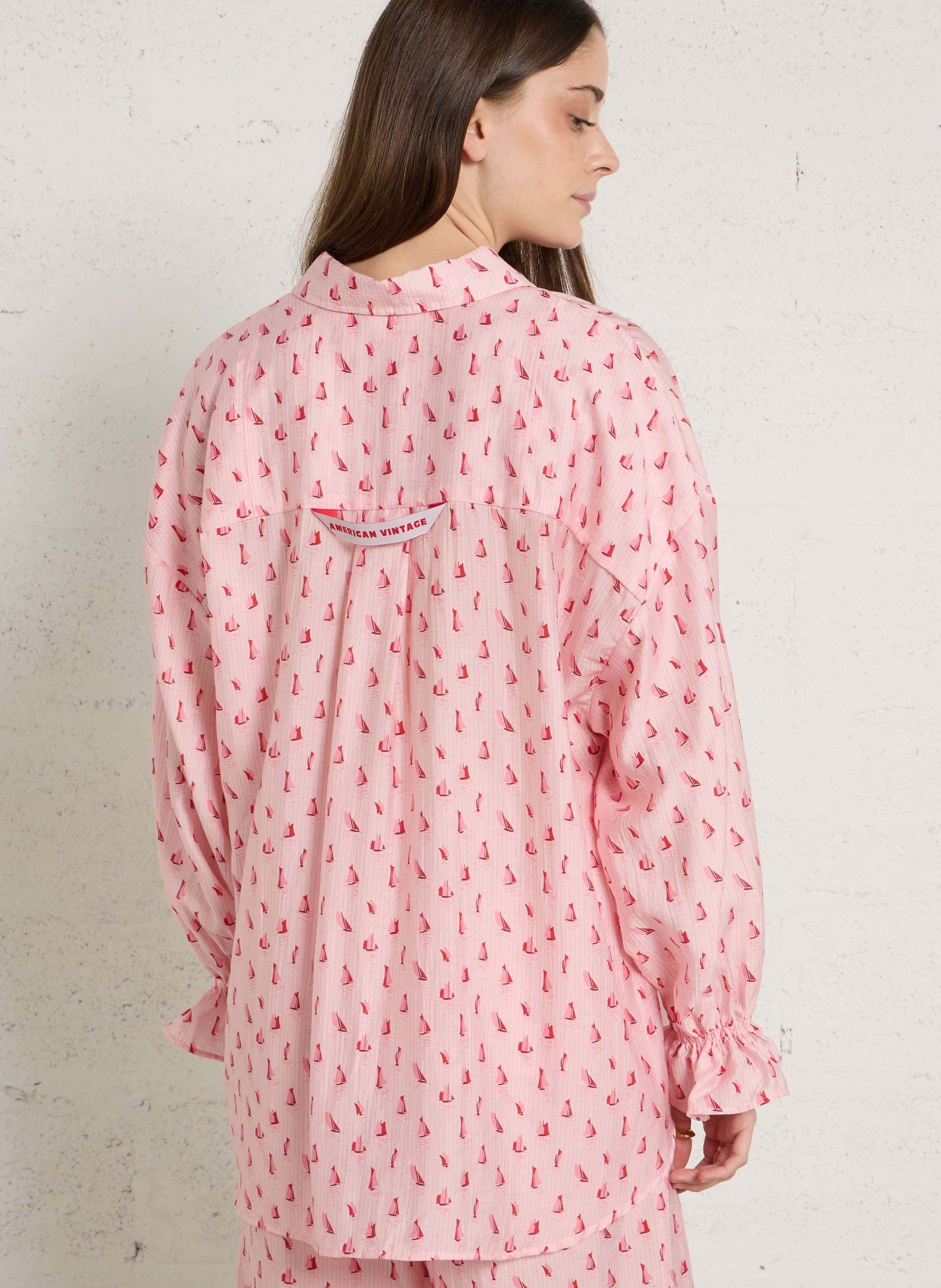 Chemise ample à rayures AMERICAN VINTAGE Rose