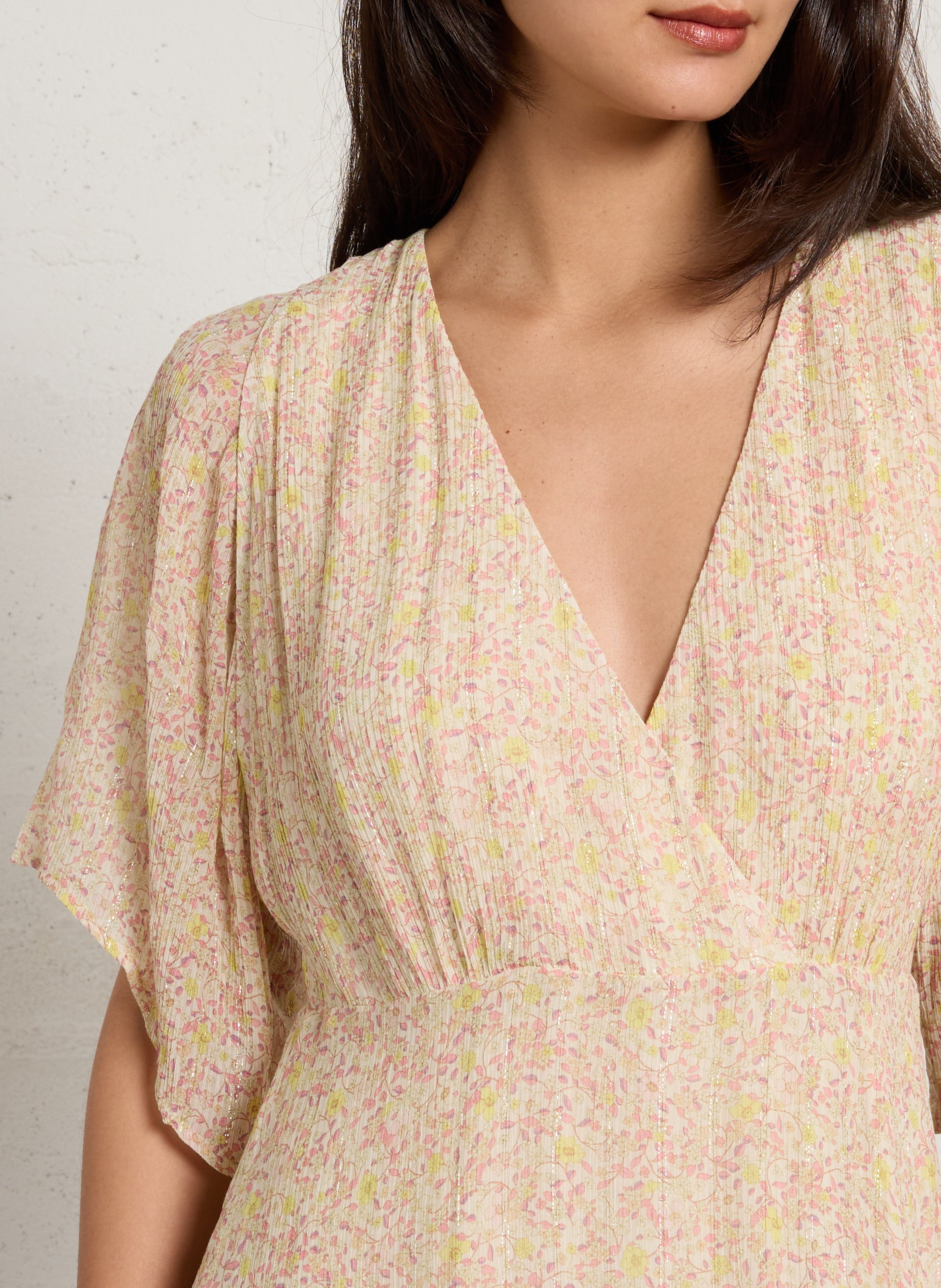Vestido midi con estampado de flores MAISON 123 Amarillo