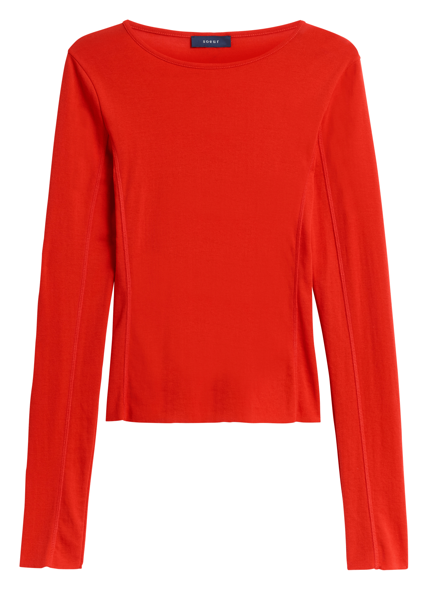 Eng anliegendes T-Shirt aus Baumwollmischung SOEUR Rot