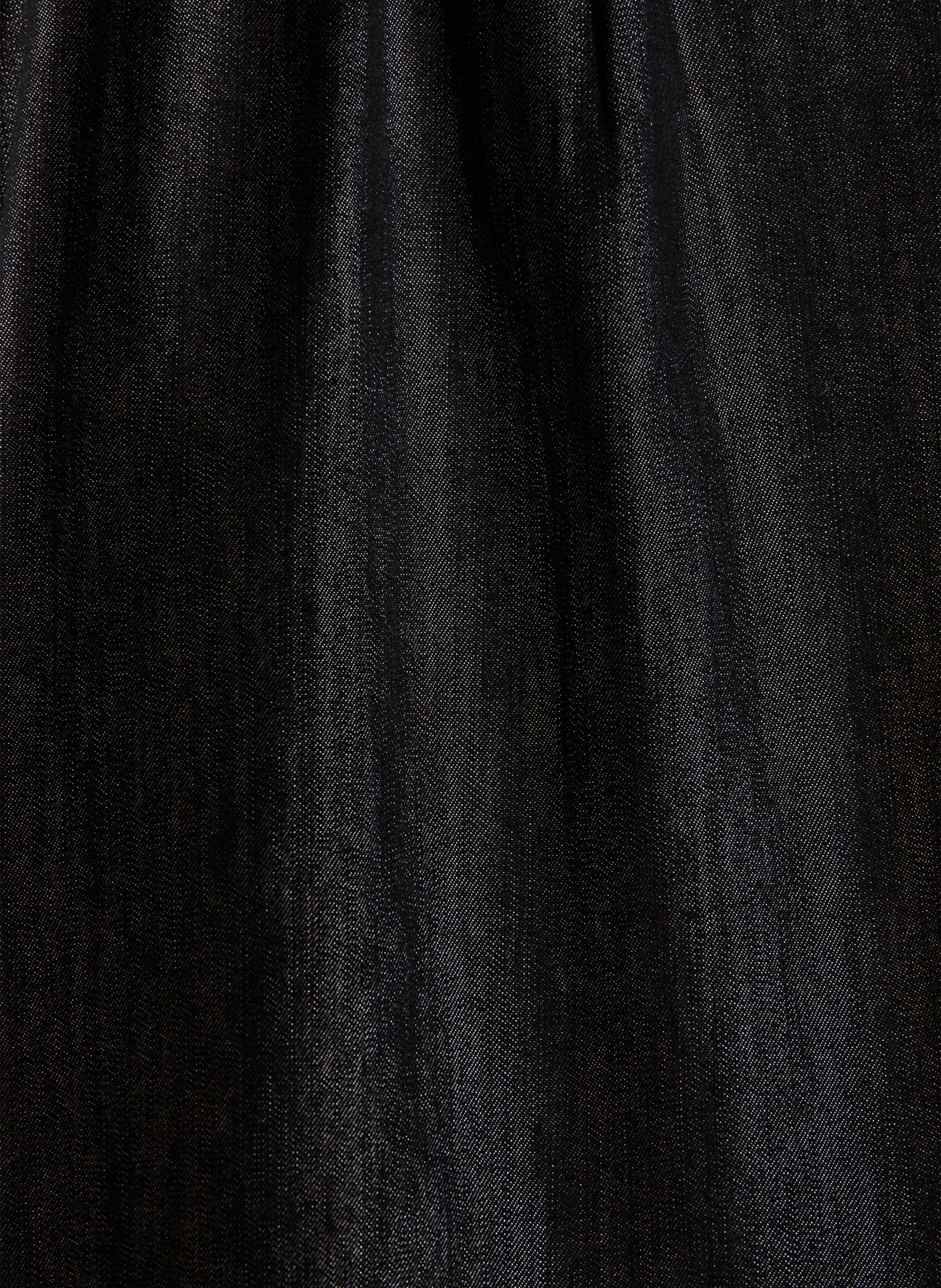 Chemise droite col montant en coton mélangé LA FEE MARABOUTEE Noir