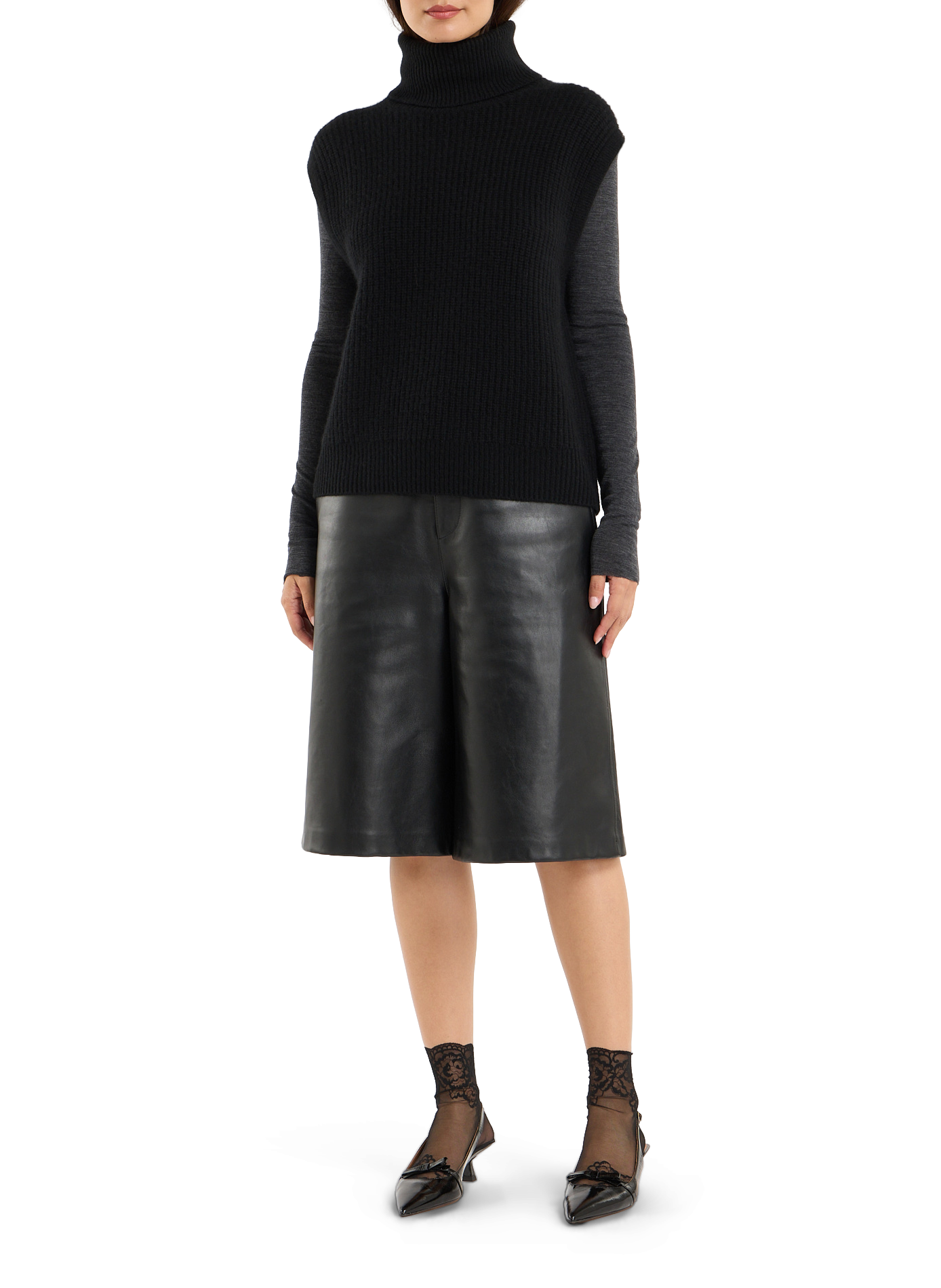 Sleeveless turtleneck cashmere sweater wail SAISON 1865 Black