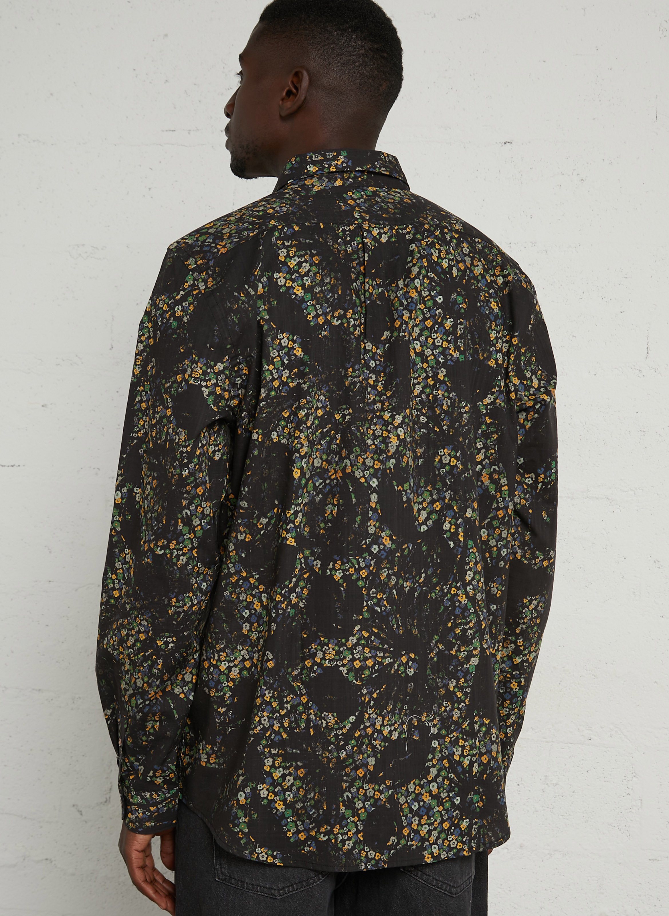 Printed shirt with classic collar in cotton PAUL SMITH Black