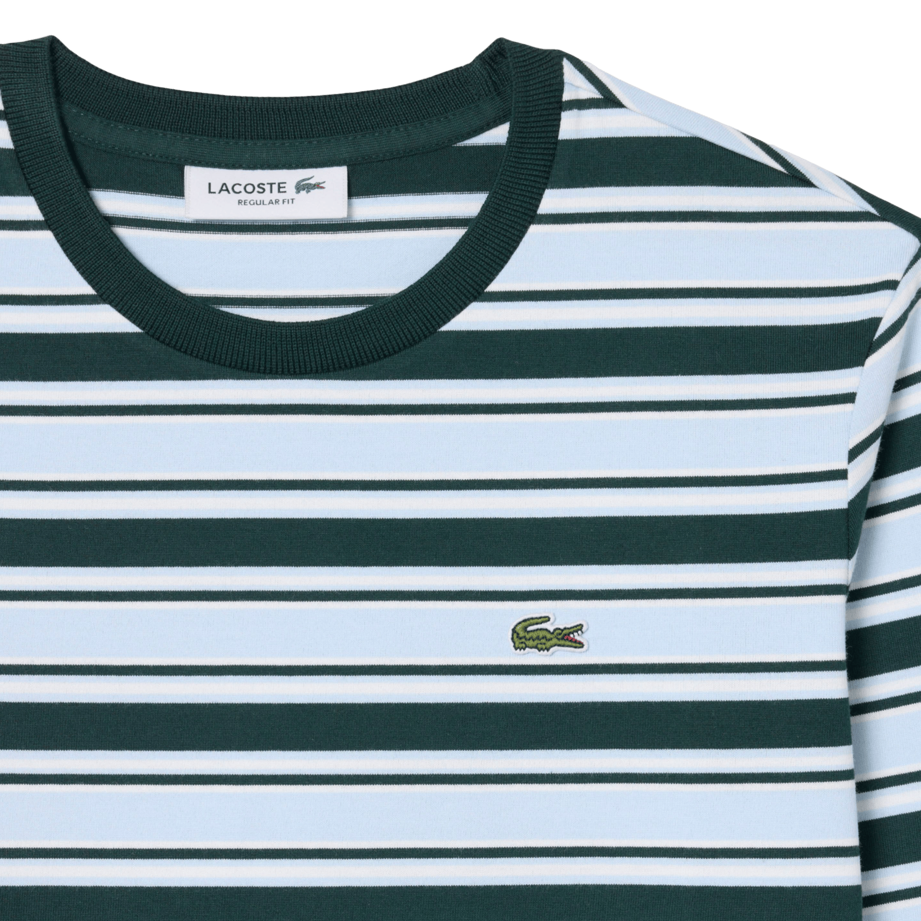 Gerader Rundhalsstreifen-T-Shirt aus Baumwolle LACOSTE Mehrfarbig