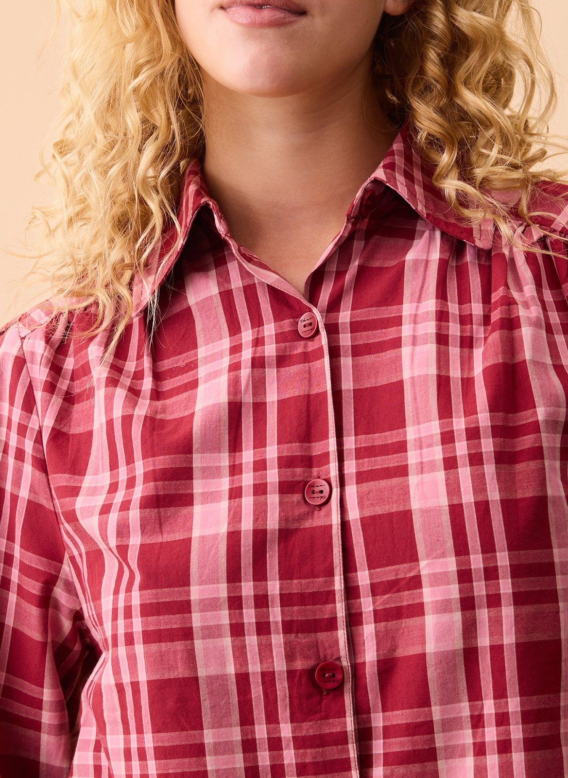 Pyjama mit Karomuster aus Baumwolle TBCO Rosa