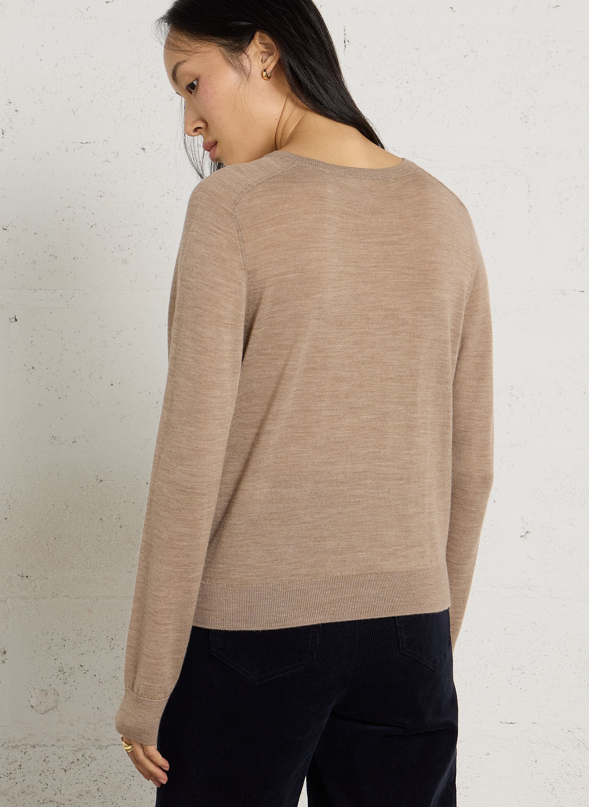 Fine wool cardigan MAISON 123 Brown