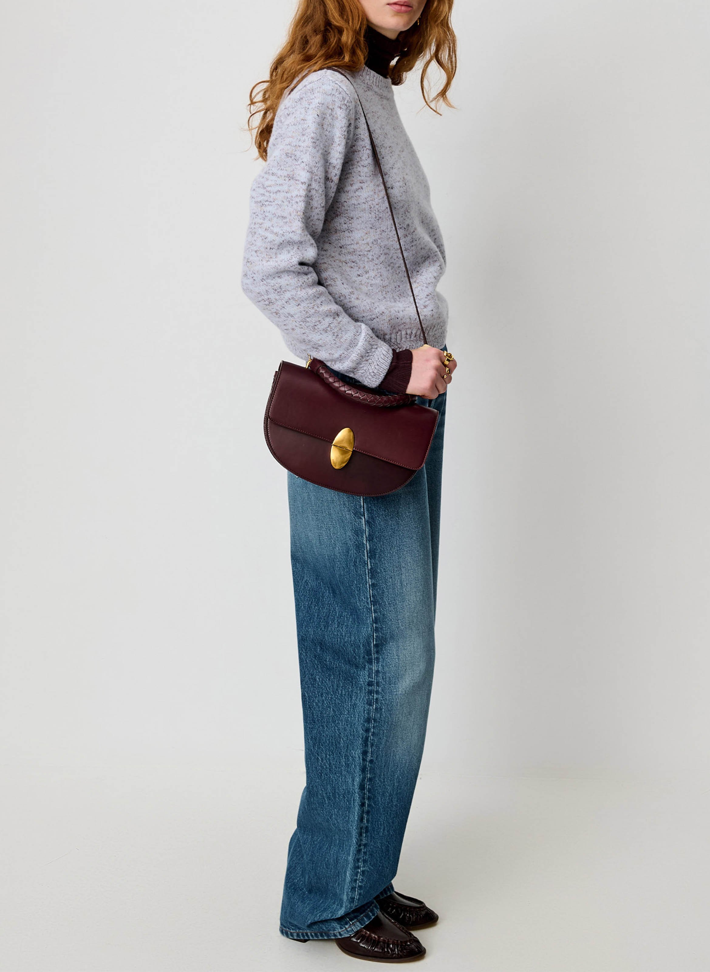 Straight-cut round-neck merino wool sweater SESSUN Blue