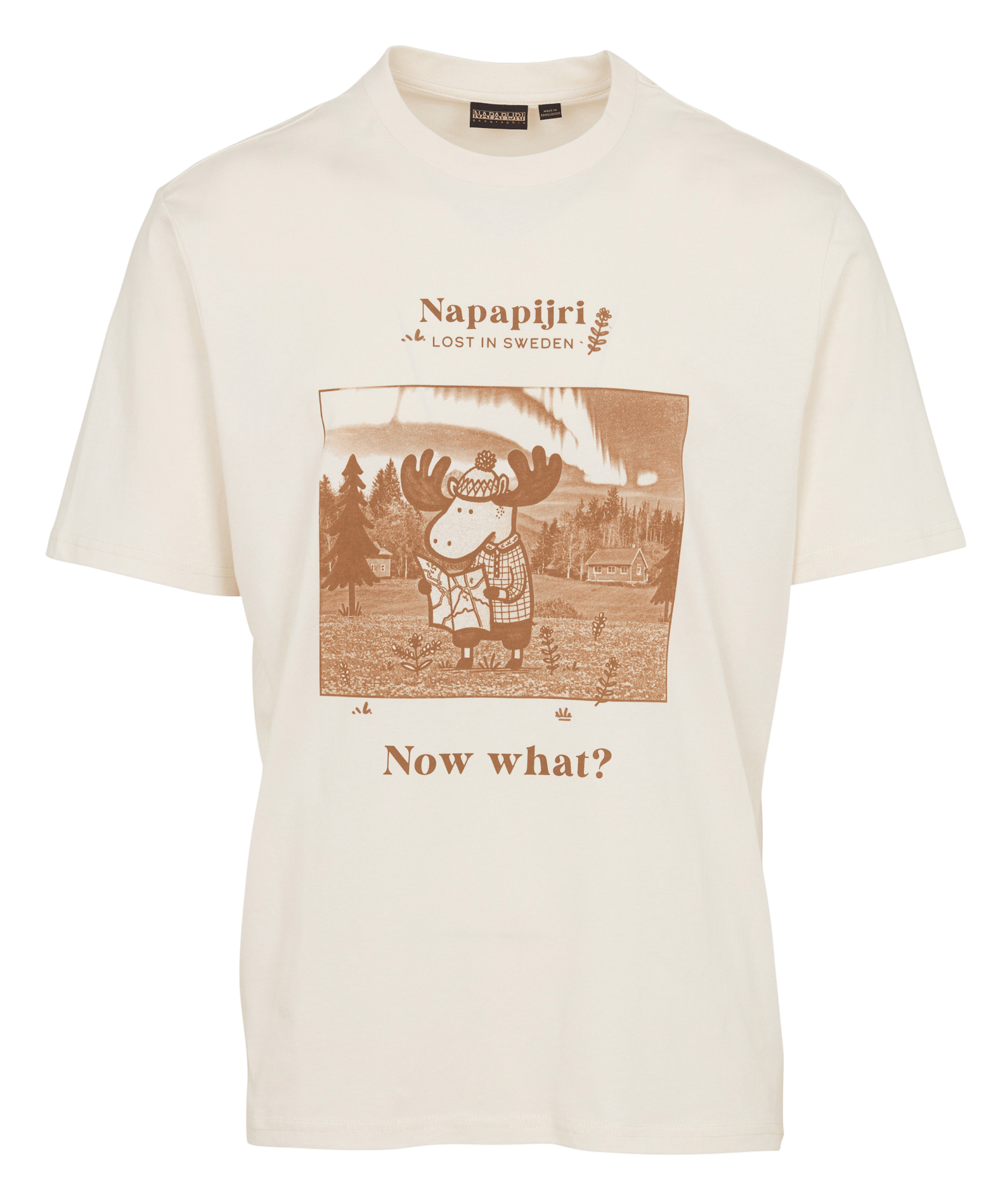 Gerade geschnittenes Baumwoll-T-Shirt mit Print NAPAPIJRI