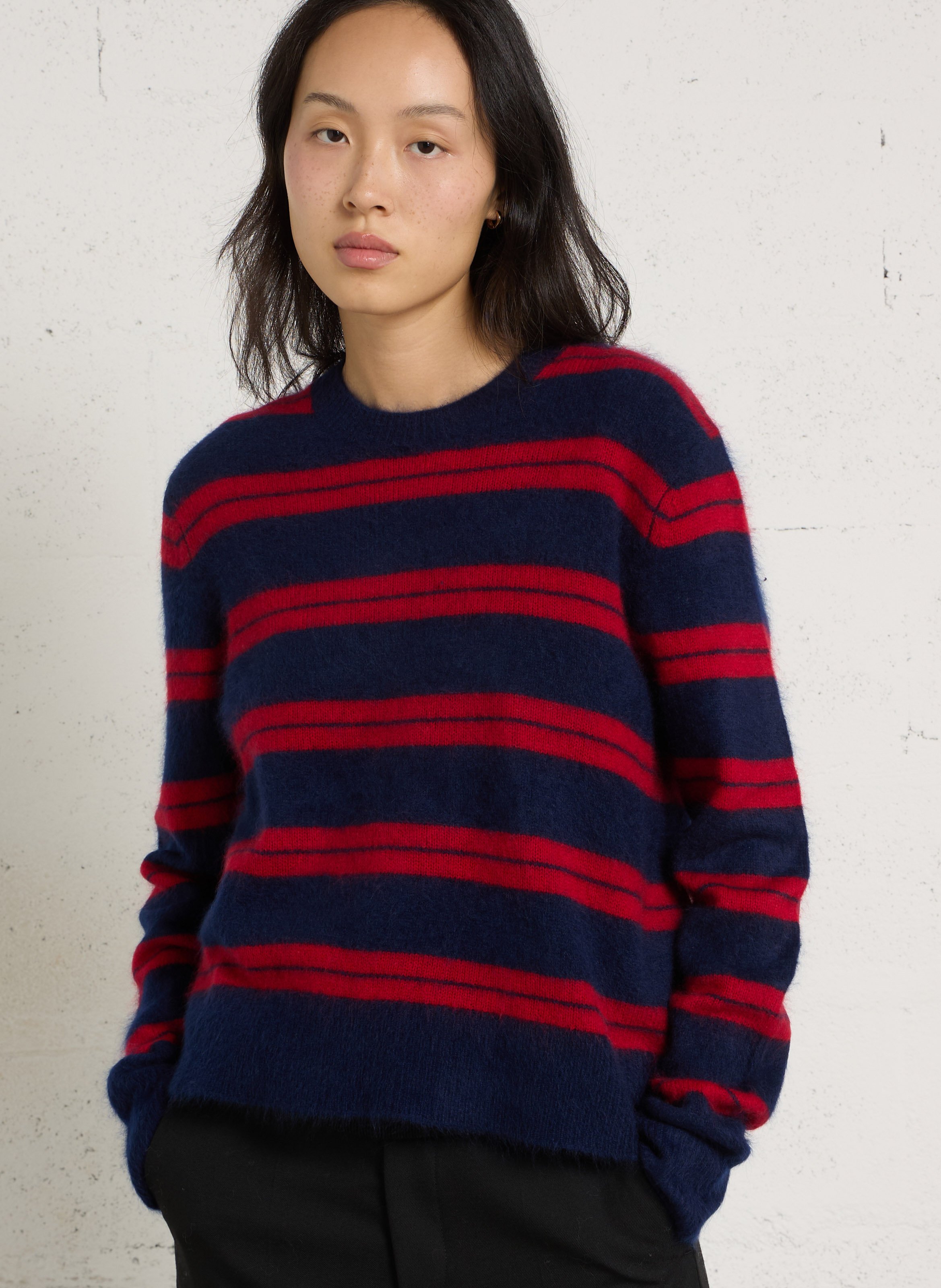 Straight-fit striped wool sweater BERENICE Blue